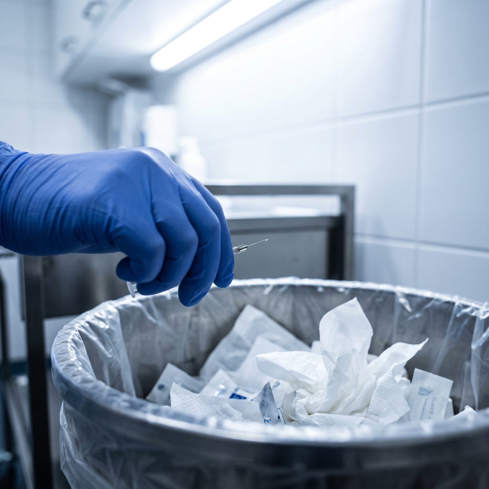 Dropping Needles or Razors Loose in the Trash
