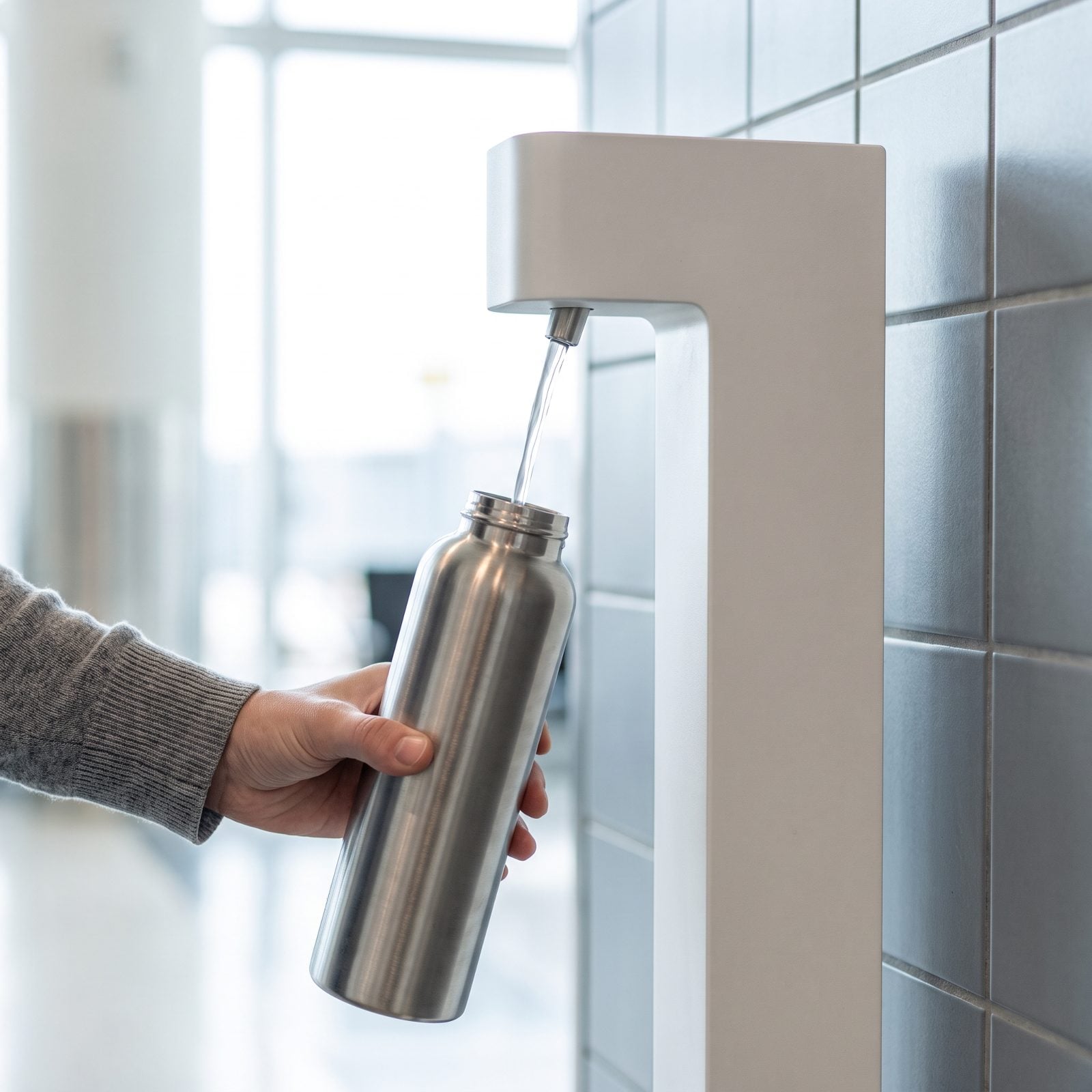 An Empty Leakproof Water Bottle to Fill After Security