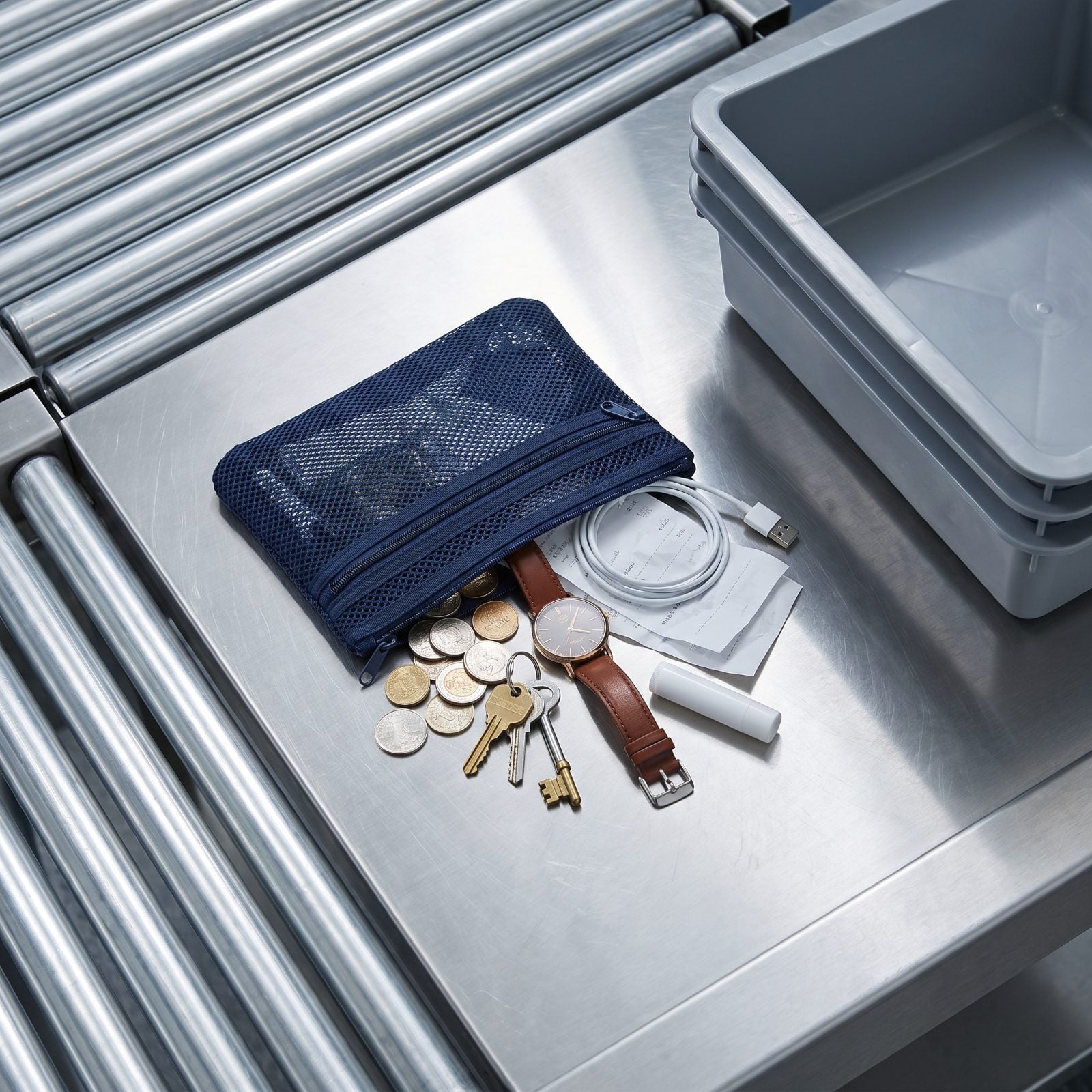 Empty Every Pocket Into One Zipped Pouch Before Screening