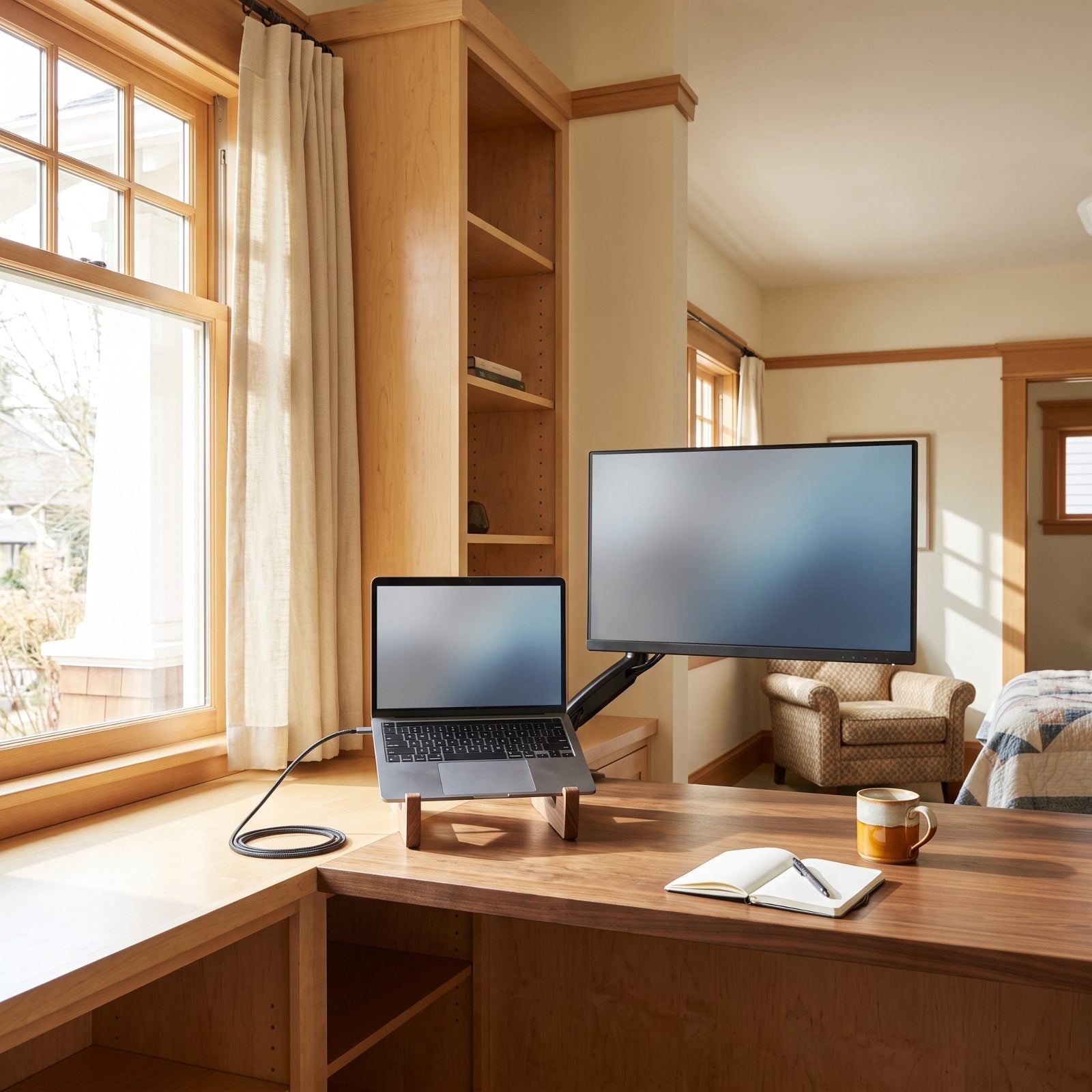 An External Monitor That Turns the Desk Into a Real Workstation