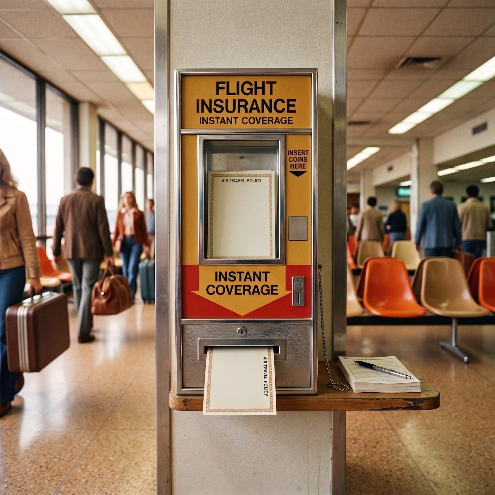 The Flight-Insurance Vending Machines Standing Guard Near the Gates