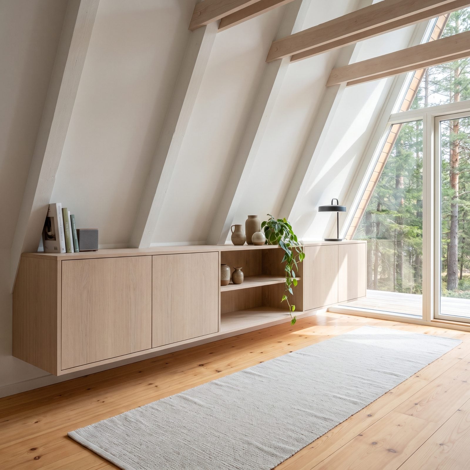 Floating Cabinets That Shrink the Visual Weight of Storage