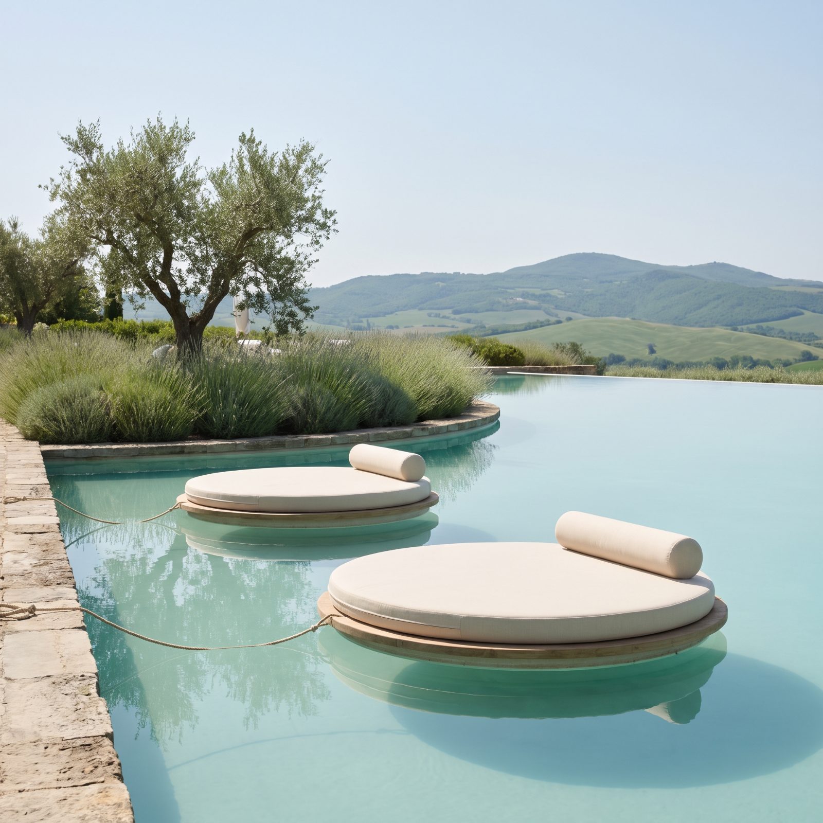 Floating Daybeds Anchored in a Quiet Cove