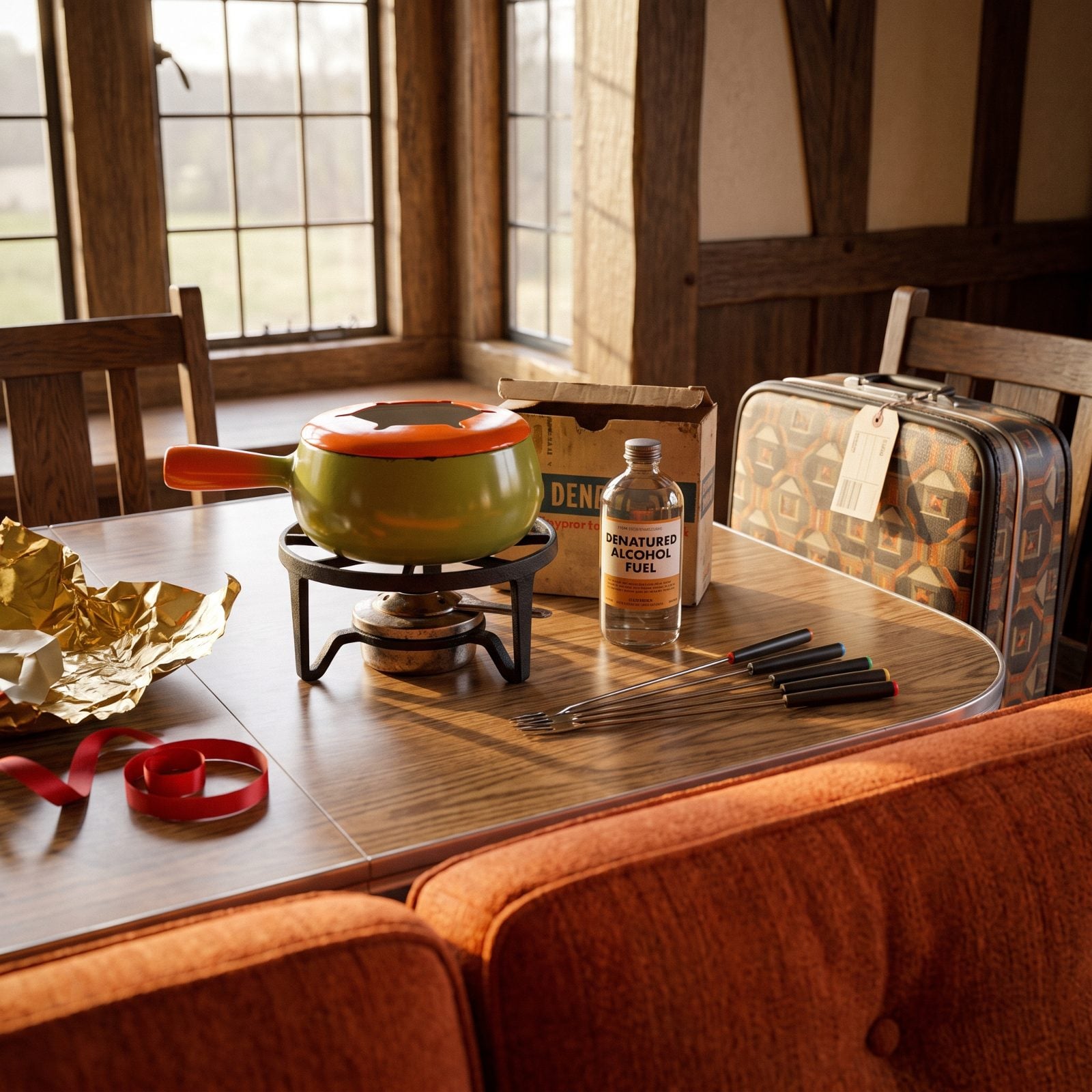 The Fondue Set With Its Little Fuel Burner