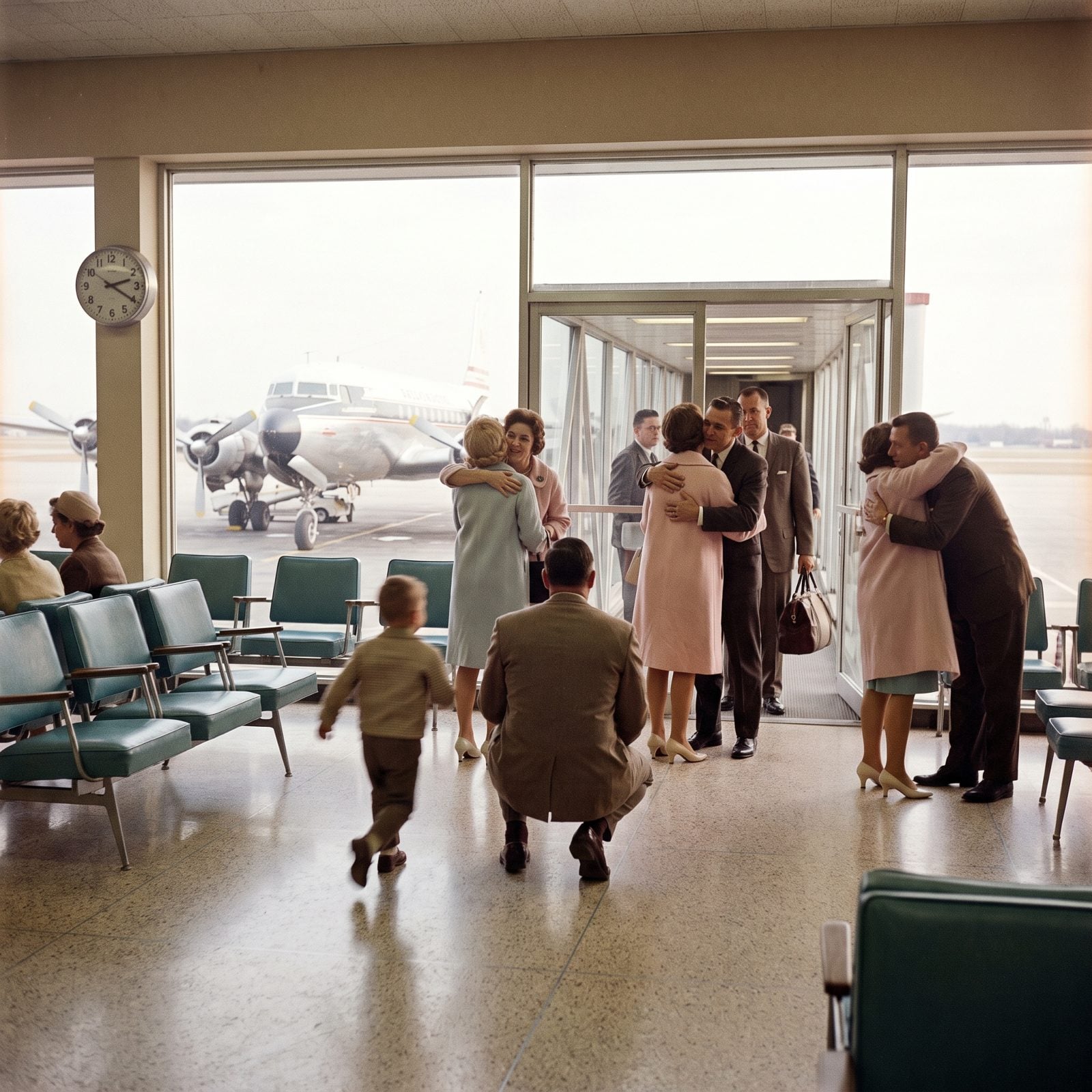 Friends Greeting Passengers Directly at the Gate
