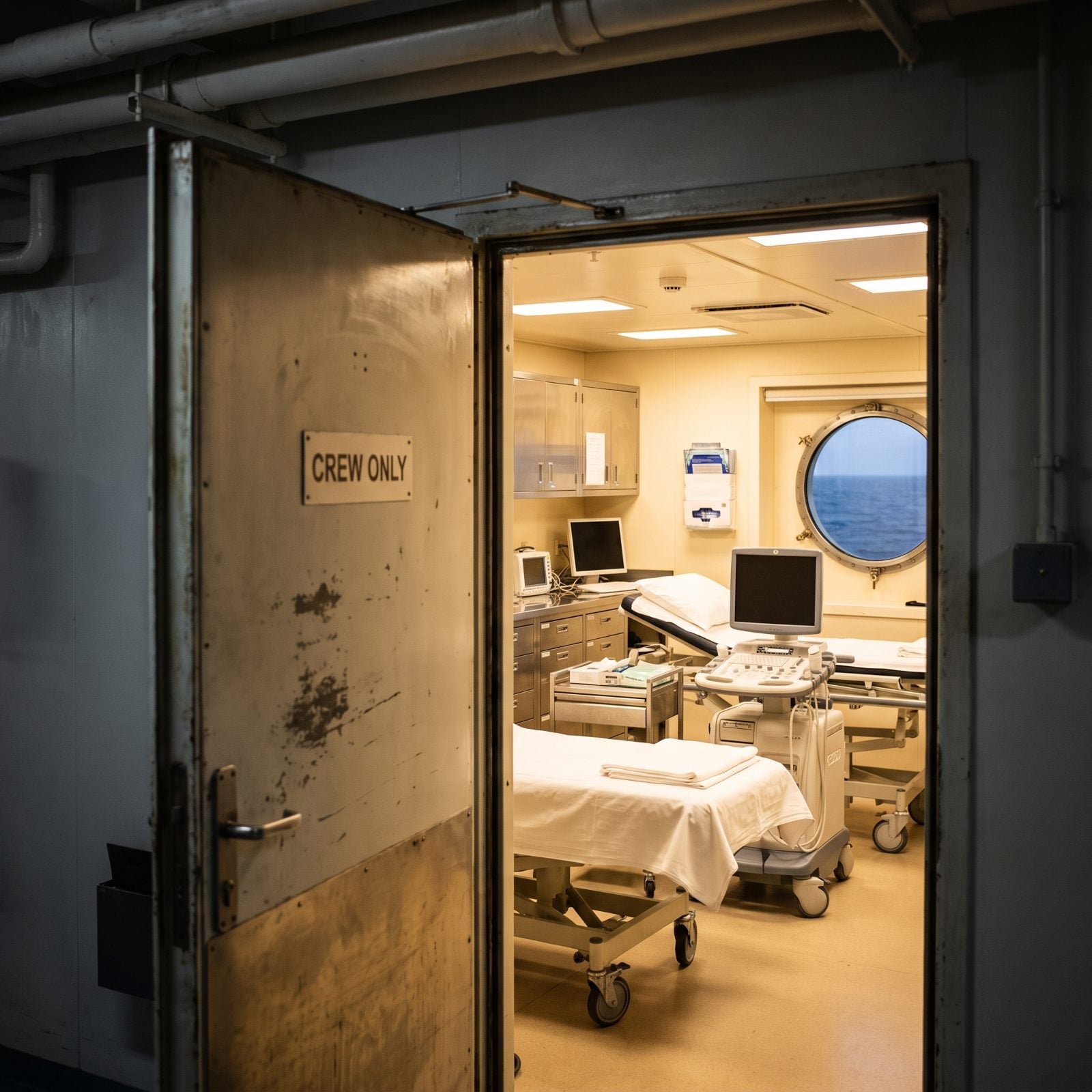 A Full Medical Center Runs Behind a Crew-Only Door