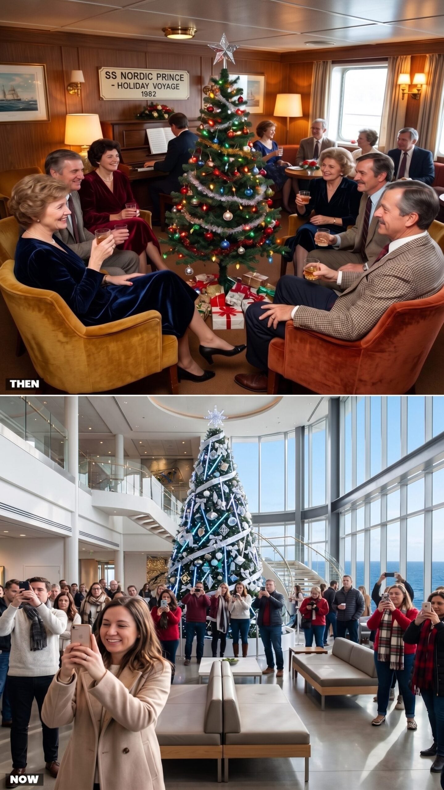 Gathering Around the Ship's Christmas Tree