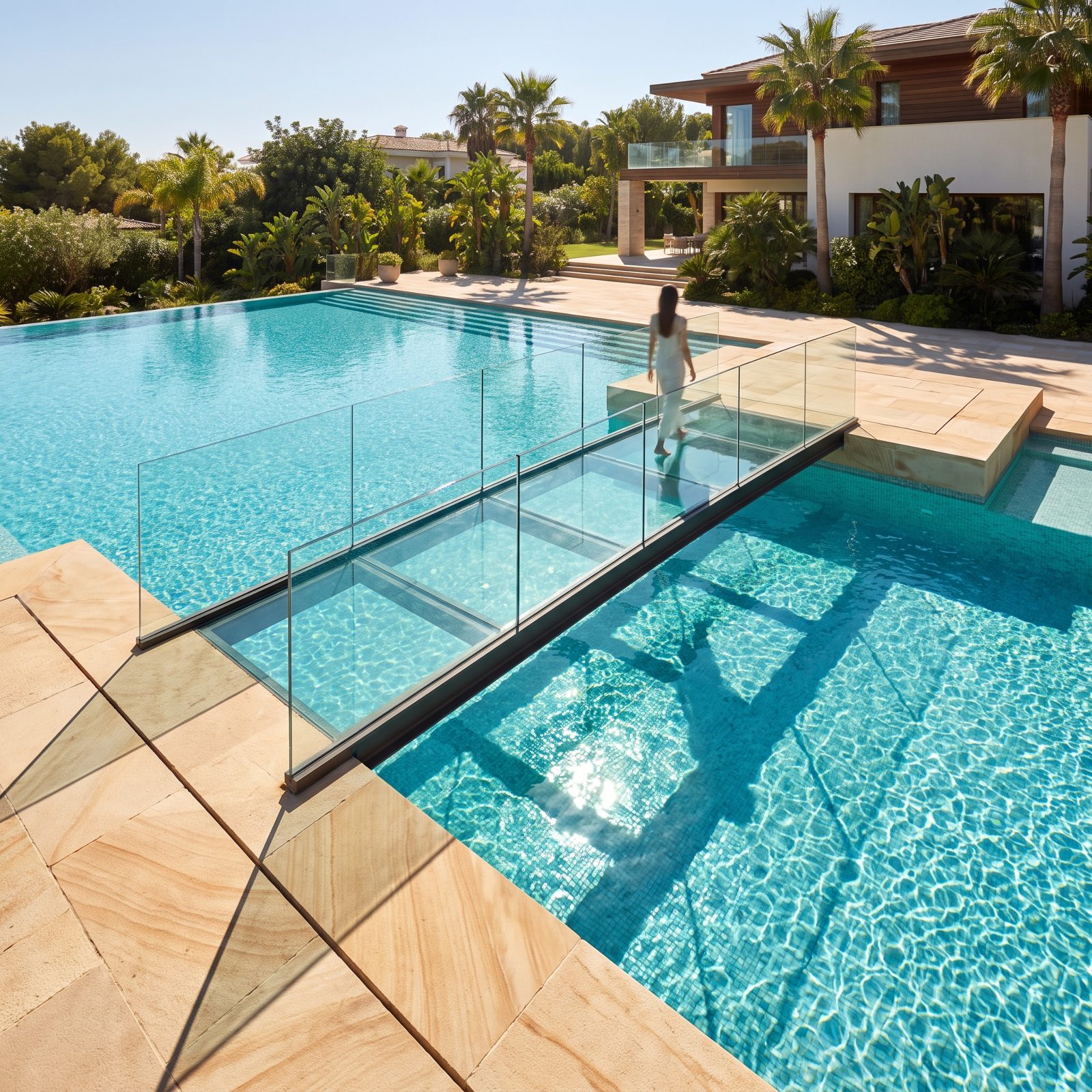 A Glass Bridge Floating Over the Deep End