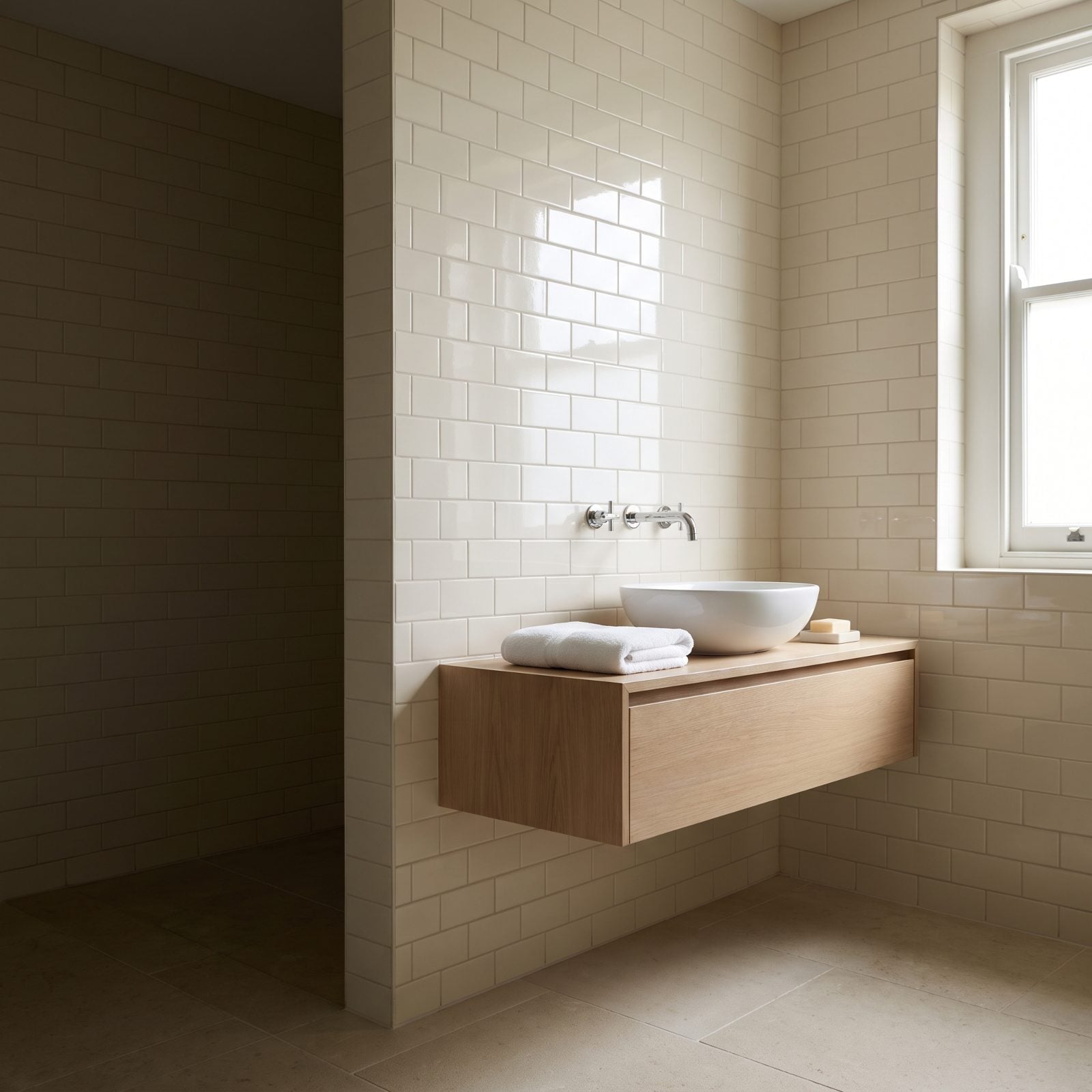 Glossy Wall Tile Bounces Light Into Dark Corners