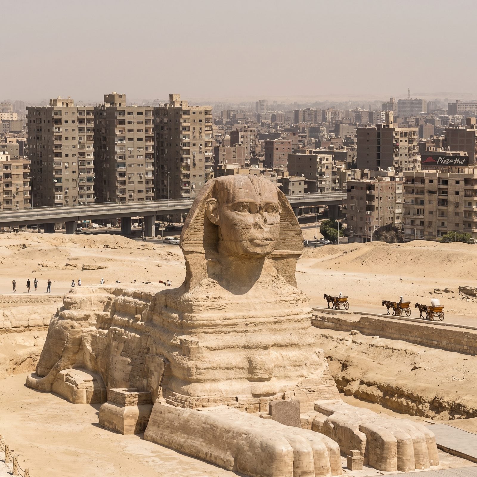 The Great Sphinx Sits at the Edge of Greater Cairo