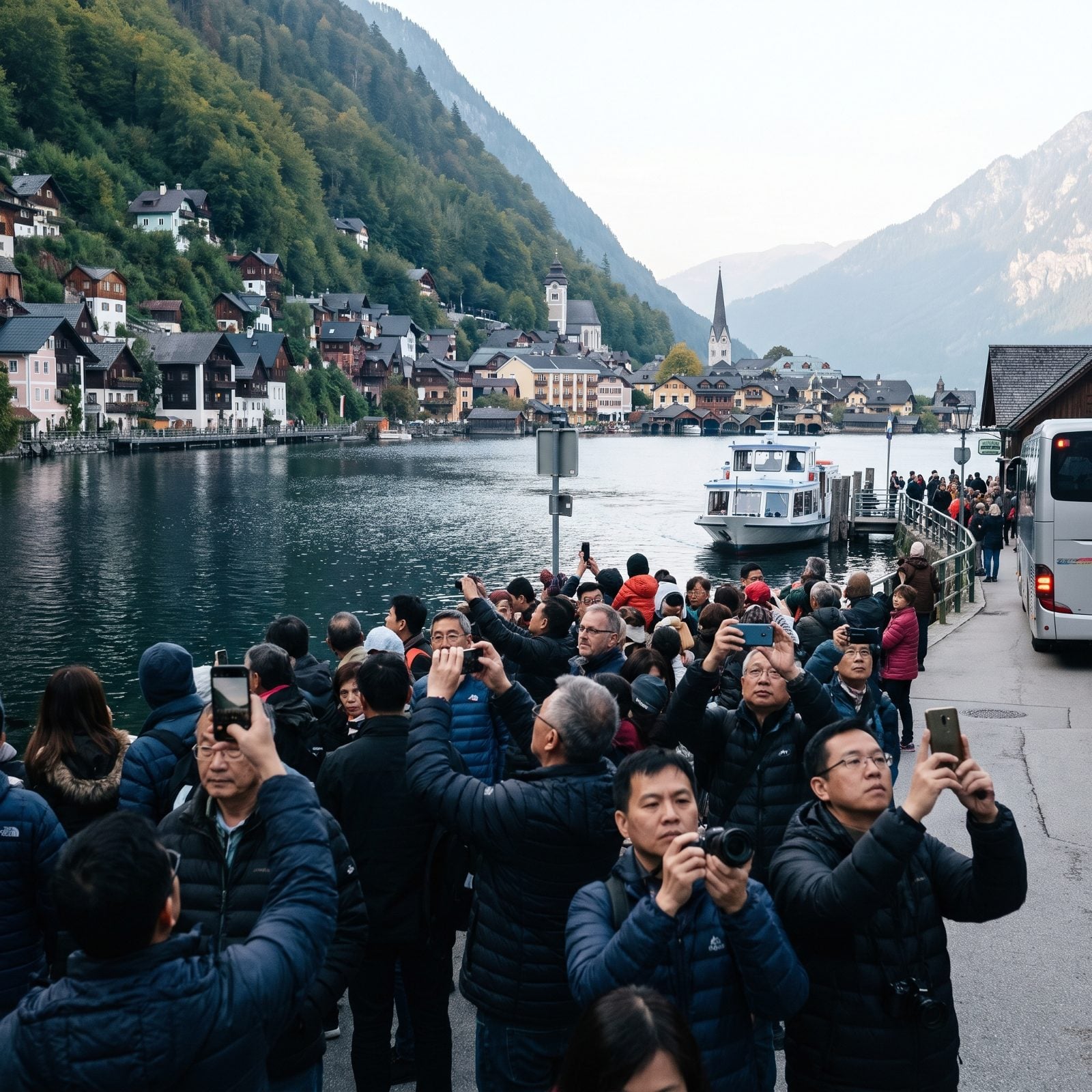 Hallstatt Is a Tiny Village With Crowded Waterfront Lanes