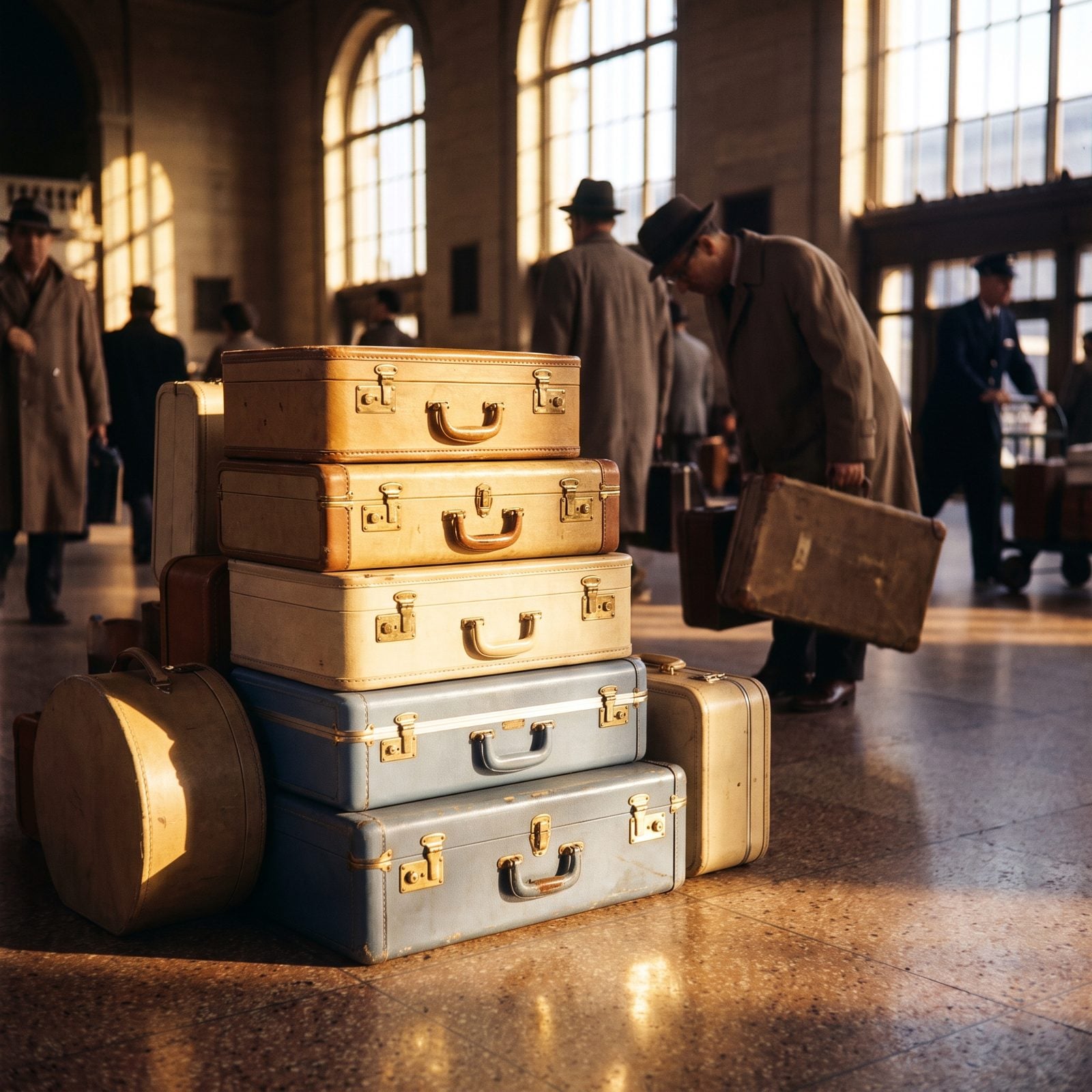 Holiday Luggage Was Heavy, Hard-Sided, and Had No Wheels