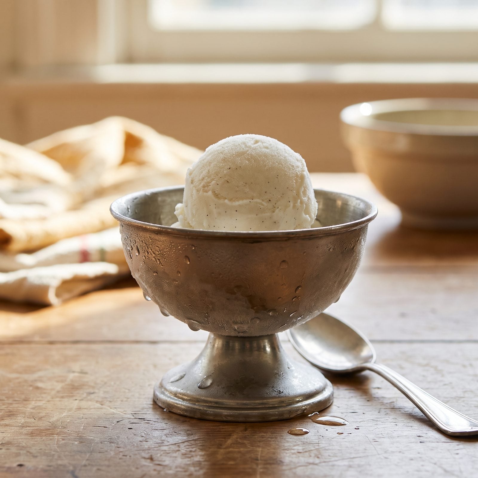 Ice Cream Served in Metal Dishes