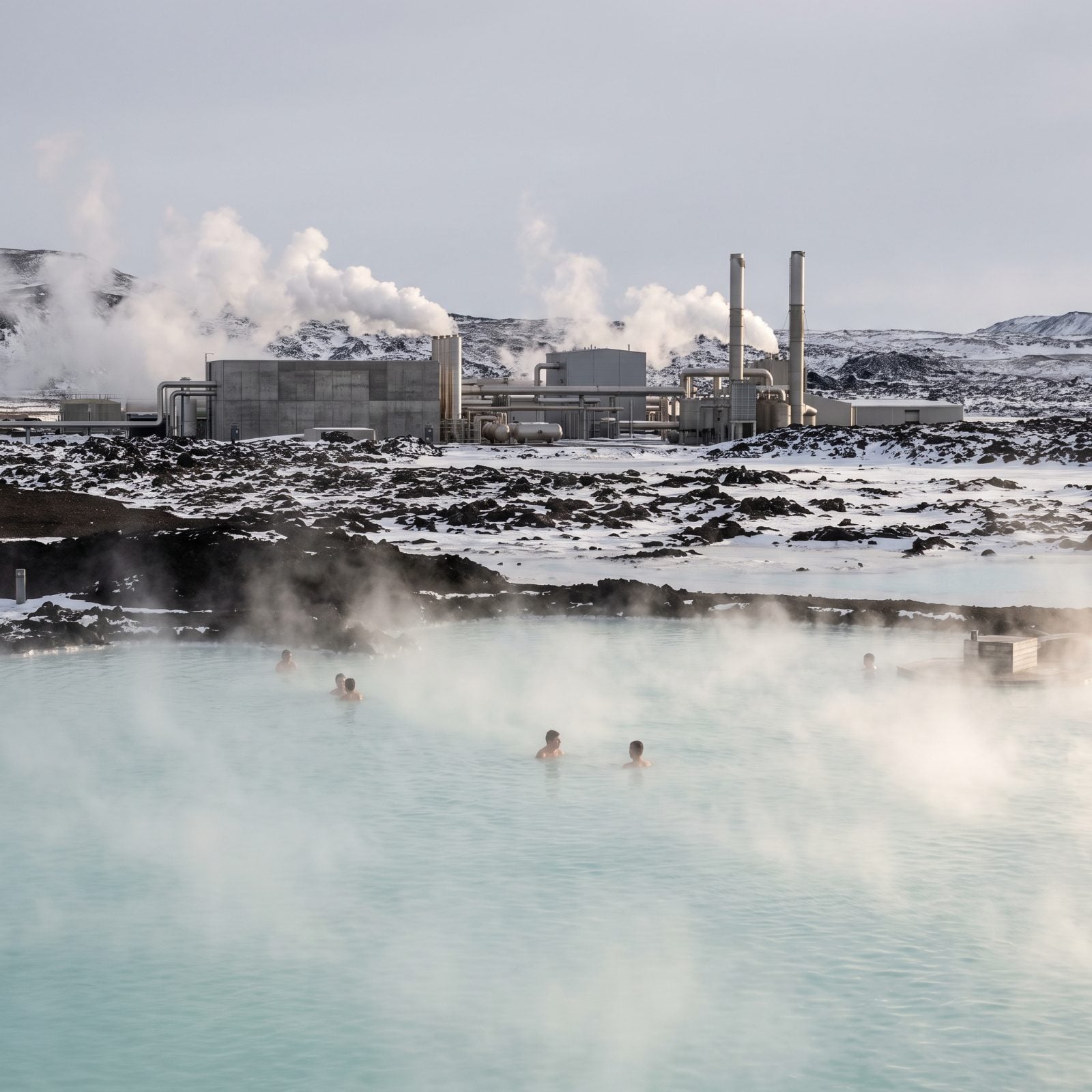 Iceland's Blue Lagoon Sits Beside a Geothermal Power Plant