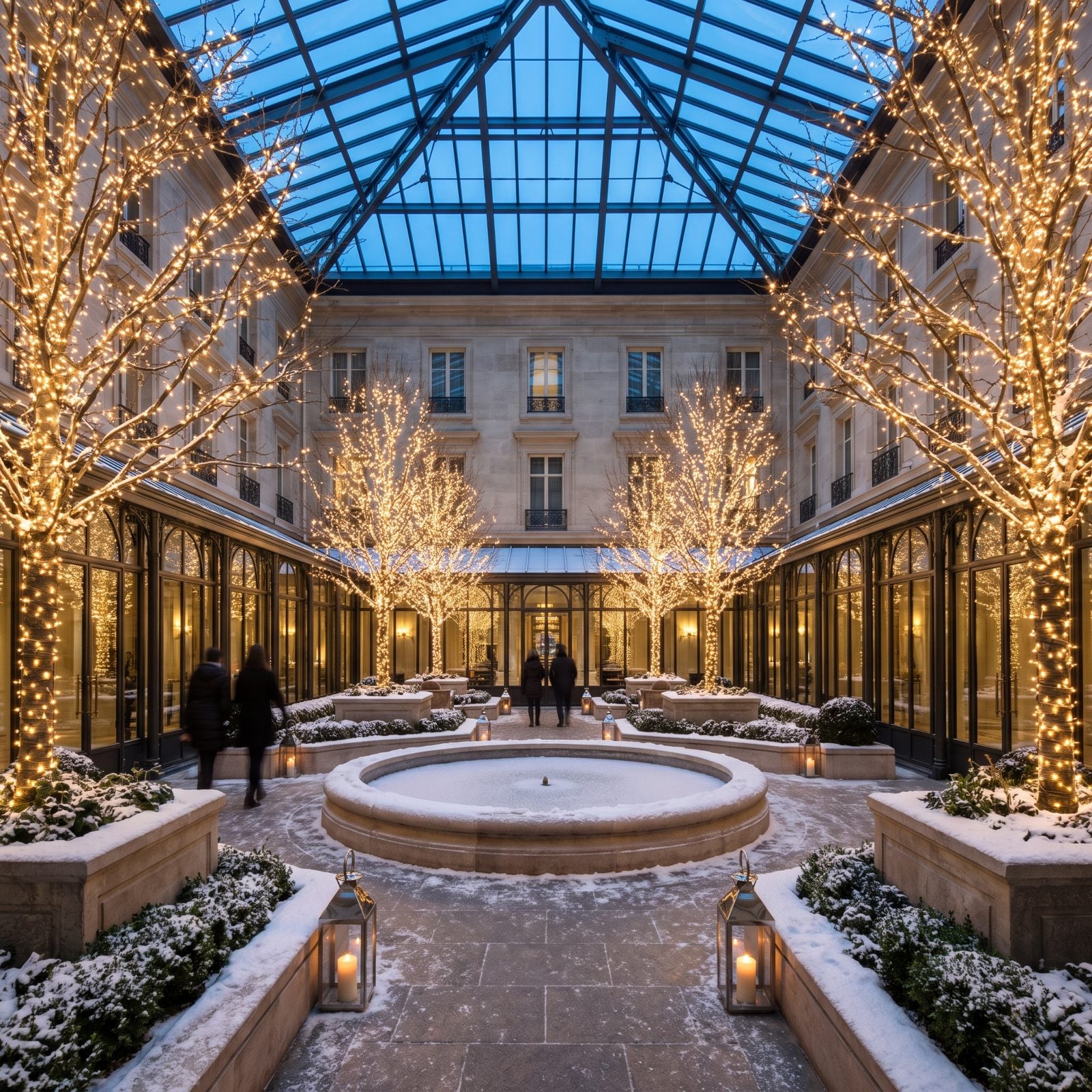Interior Courtyards Turned Into Snowy Light Gardens