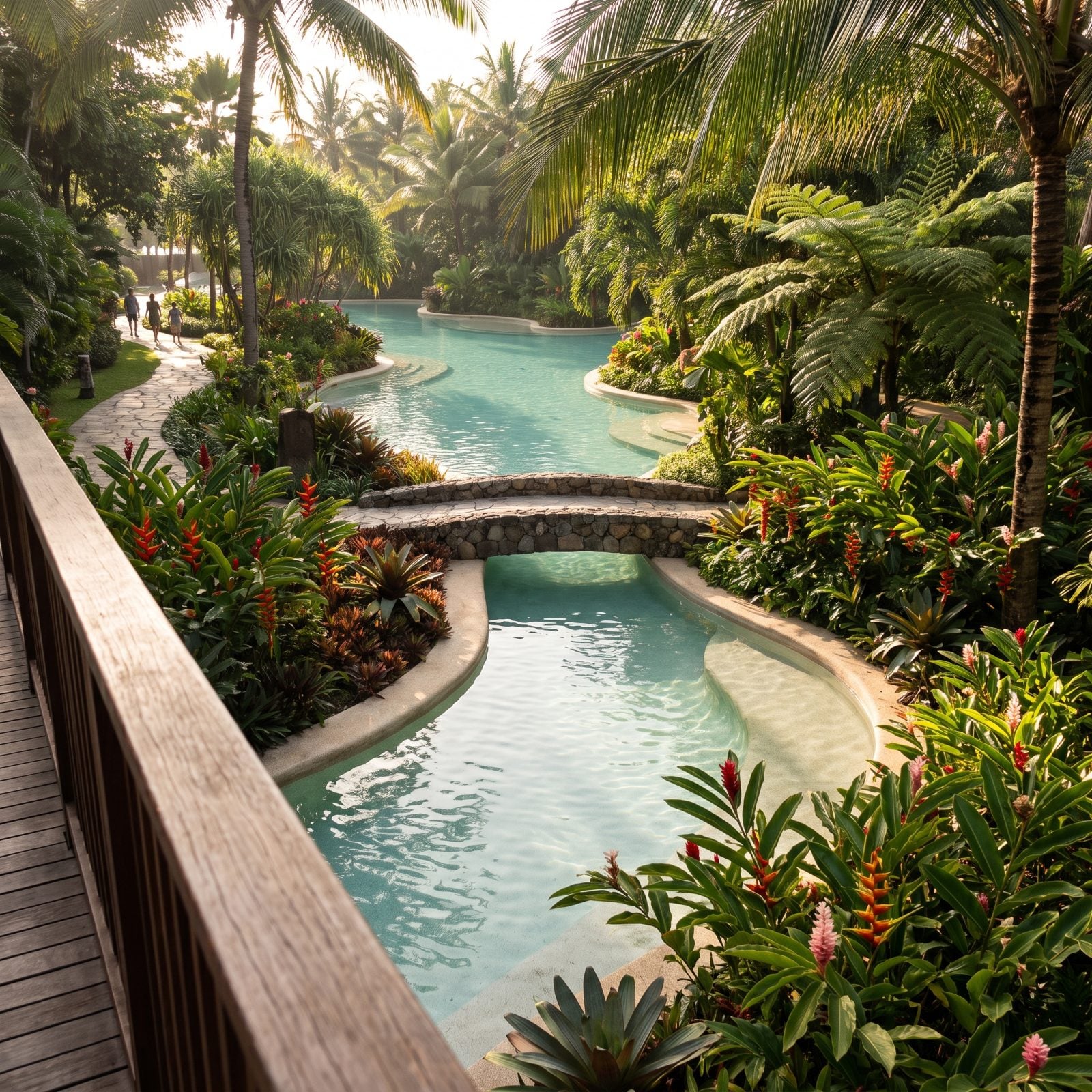 A Lagoon Pool Winding Through Tropical Gardens