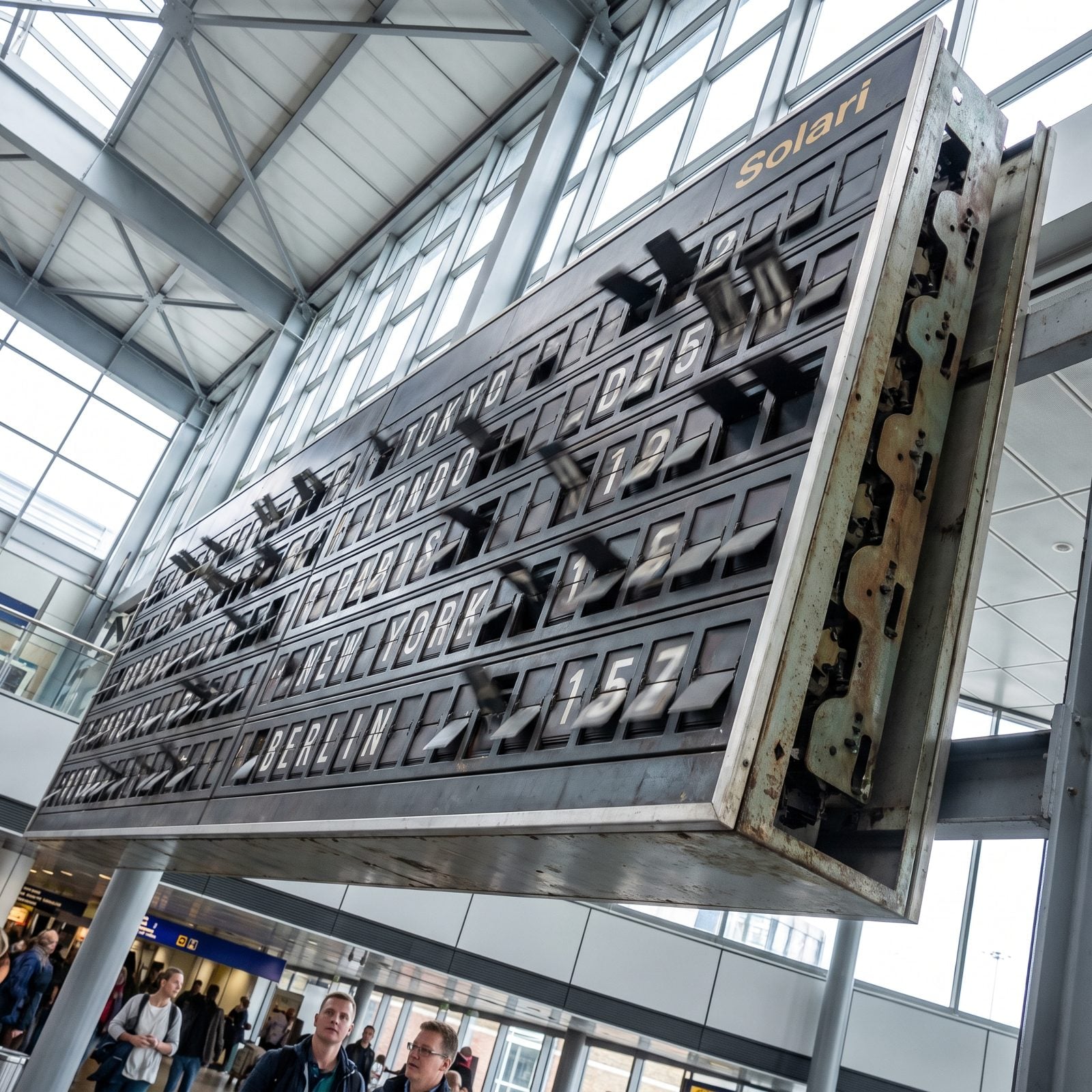 Large Mechanical Departure Boards Clattering Overhead