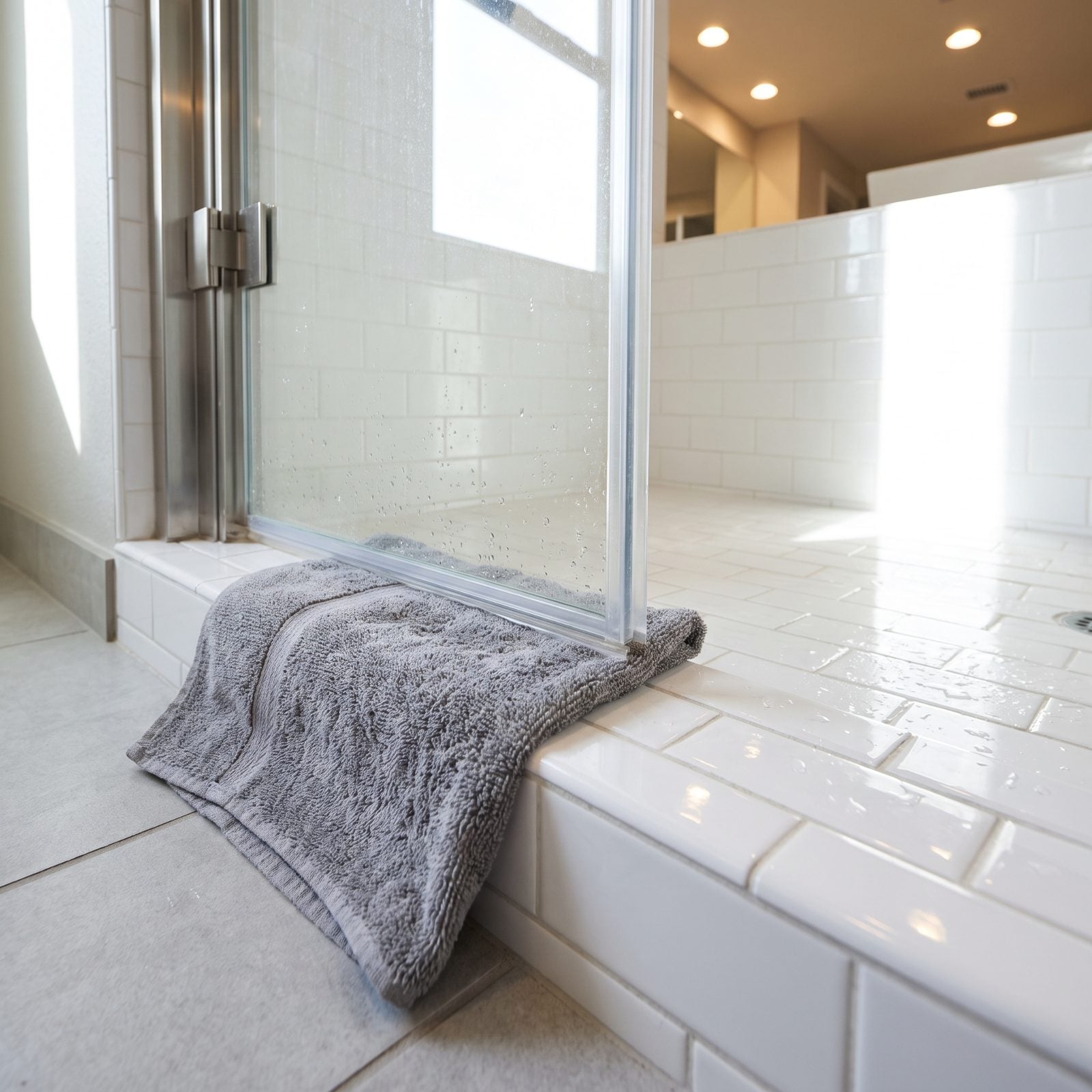 Lay a Damp Washcloth Across a Leaky Shower Threshold