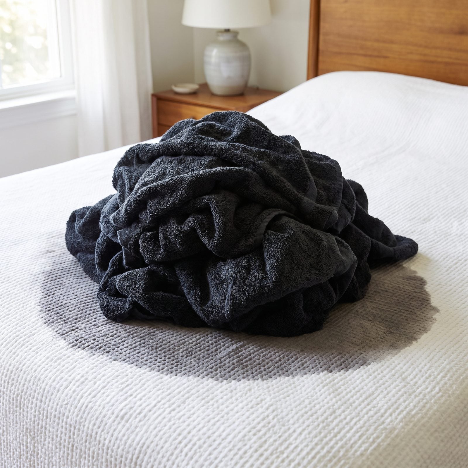 Leaving Sopping Towels Piled on the Bedspread