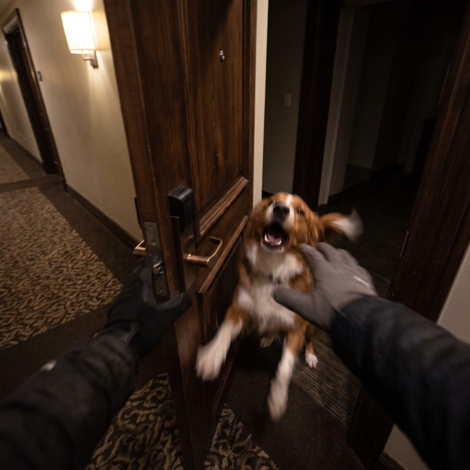 Letting a Loose Pet Charge the Door When Staff Knock