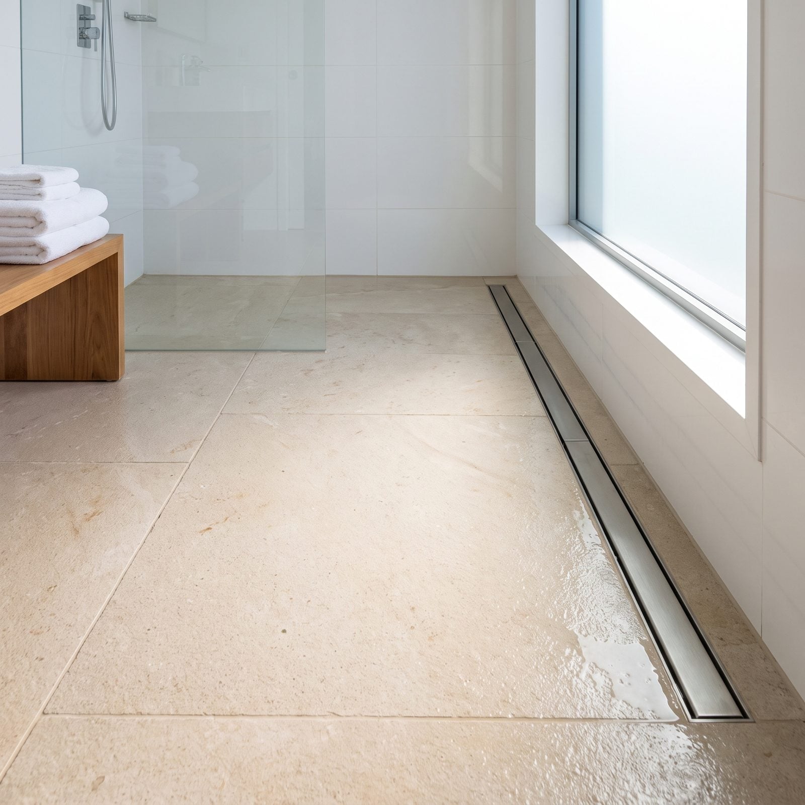 A Linear Drain That Lets the Floor Run as One Piece