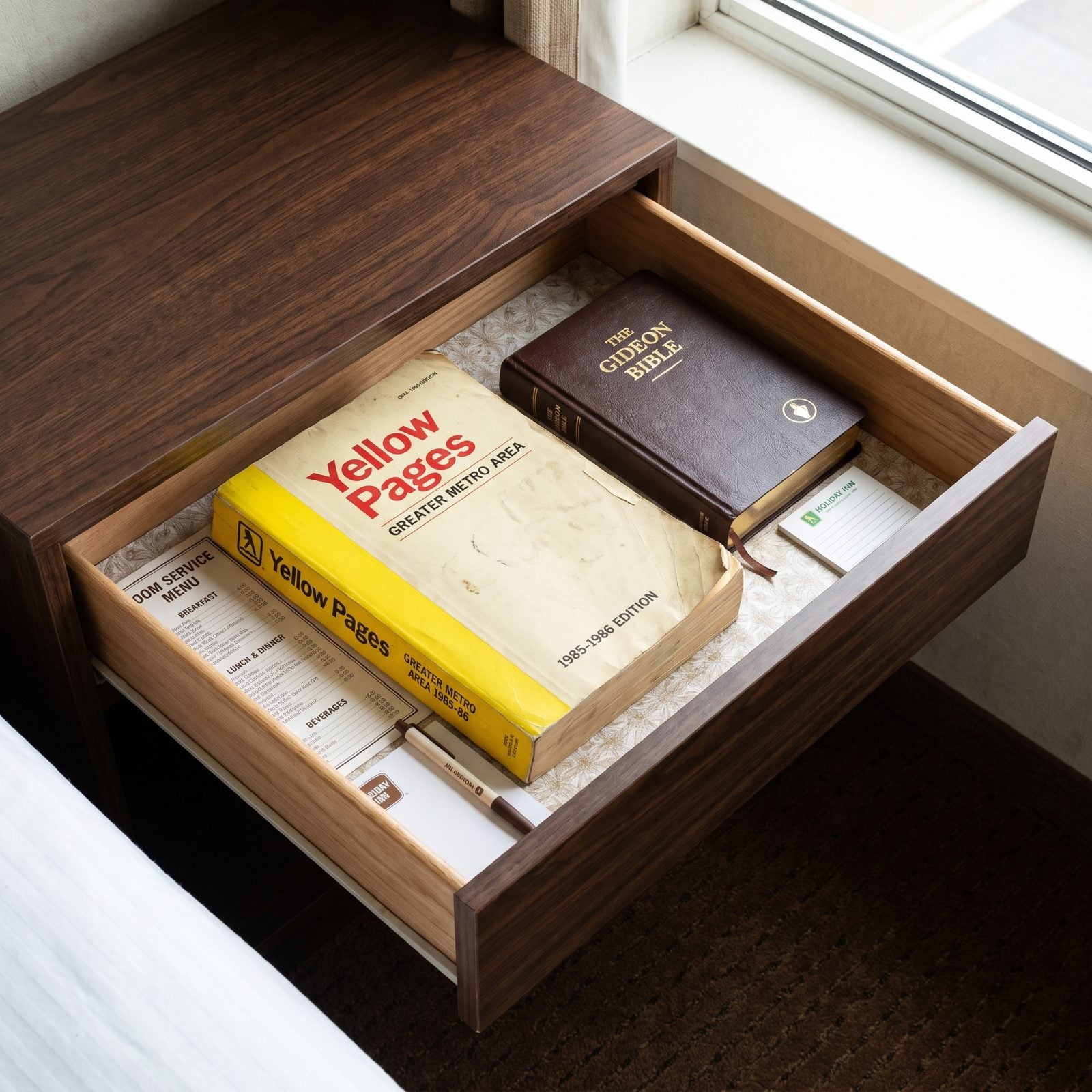 The Local Yellow Pages Fattening Up the Nightstand Drawer