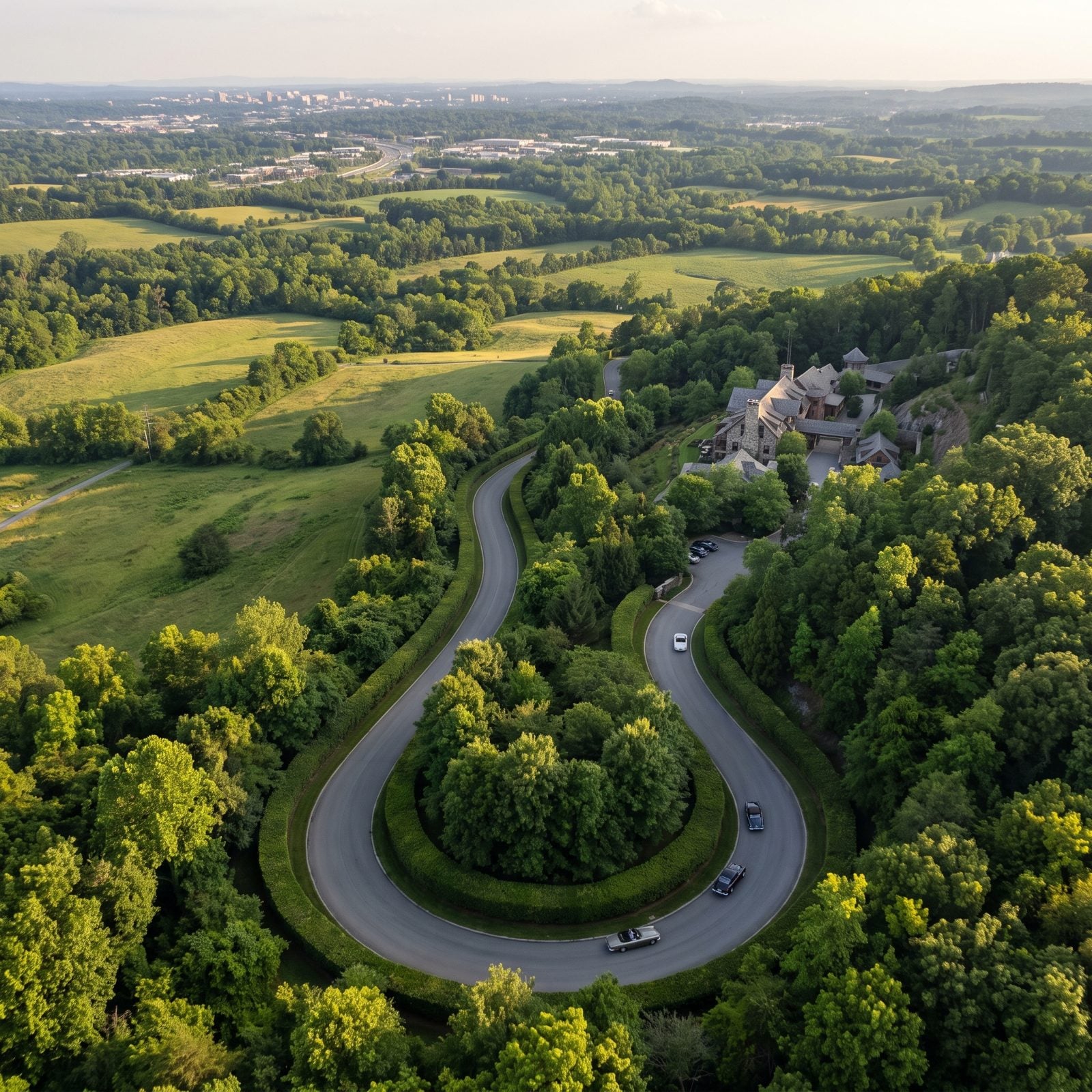 The Long Curving Driveway That Peels the City Off You
