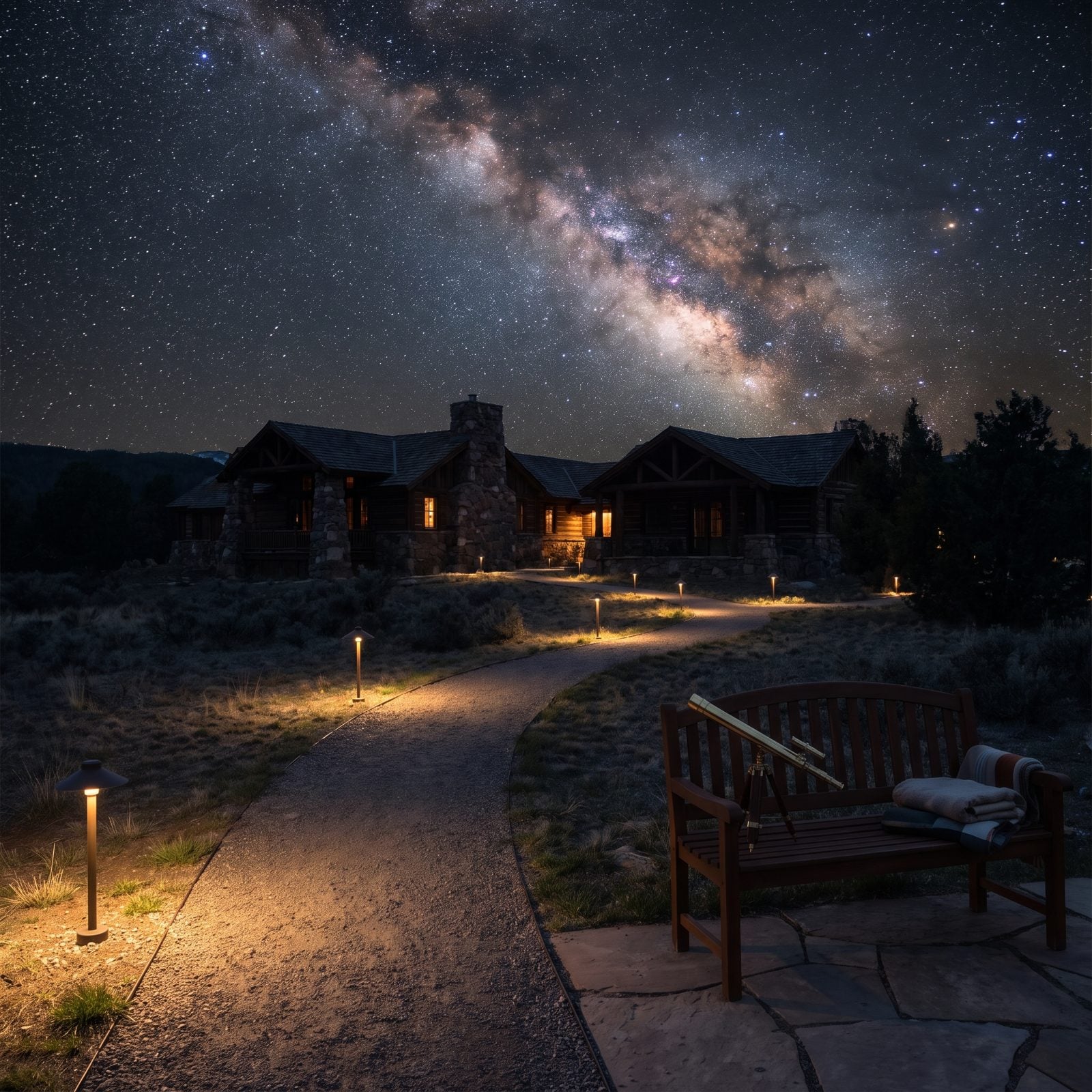 Low Landscape Lighting That Leaves the Stars Alone