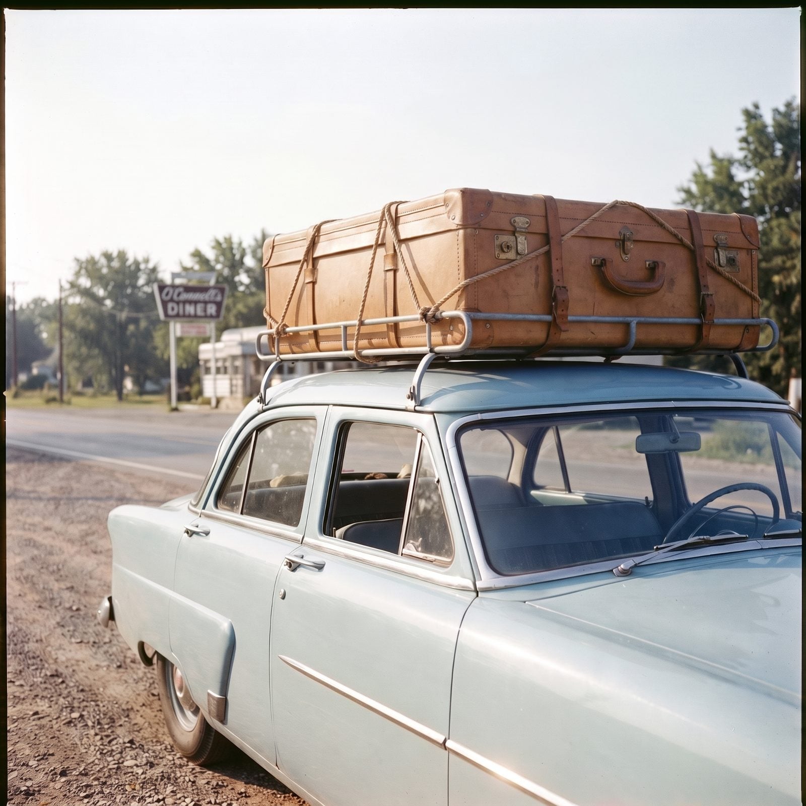 Luggage Strapped Straight to the Roof