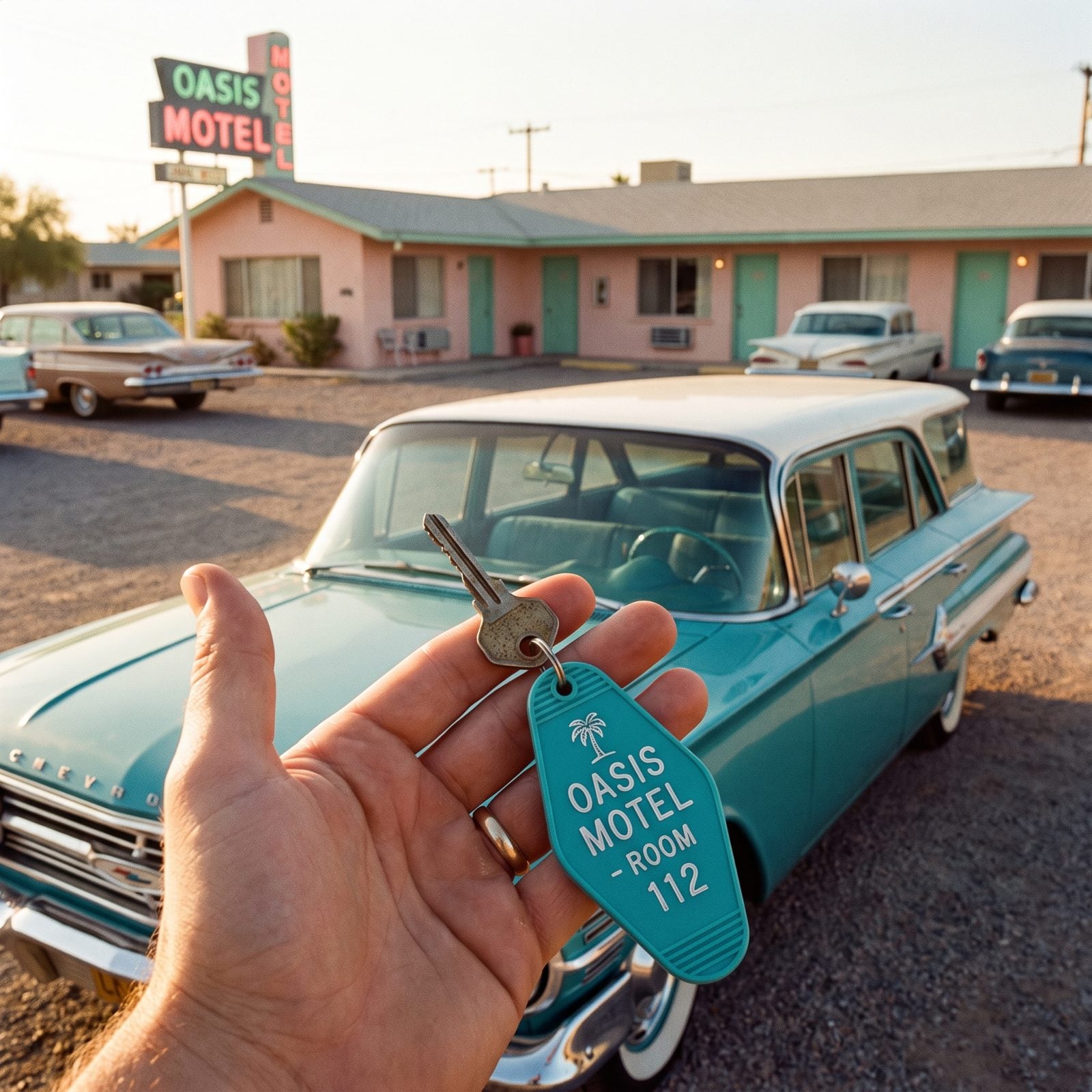 Metal Motel Keys on Oversized Plastic Fobs