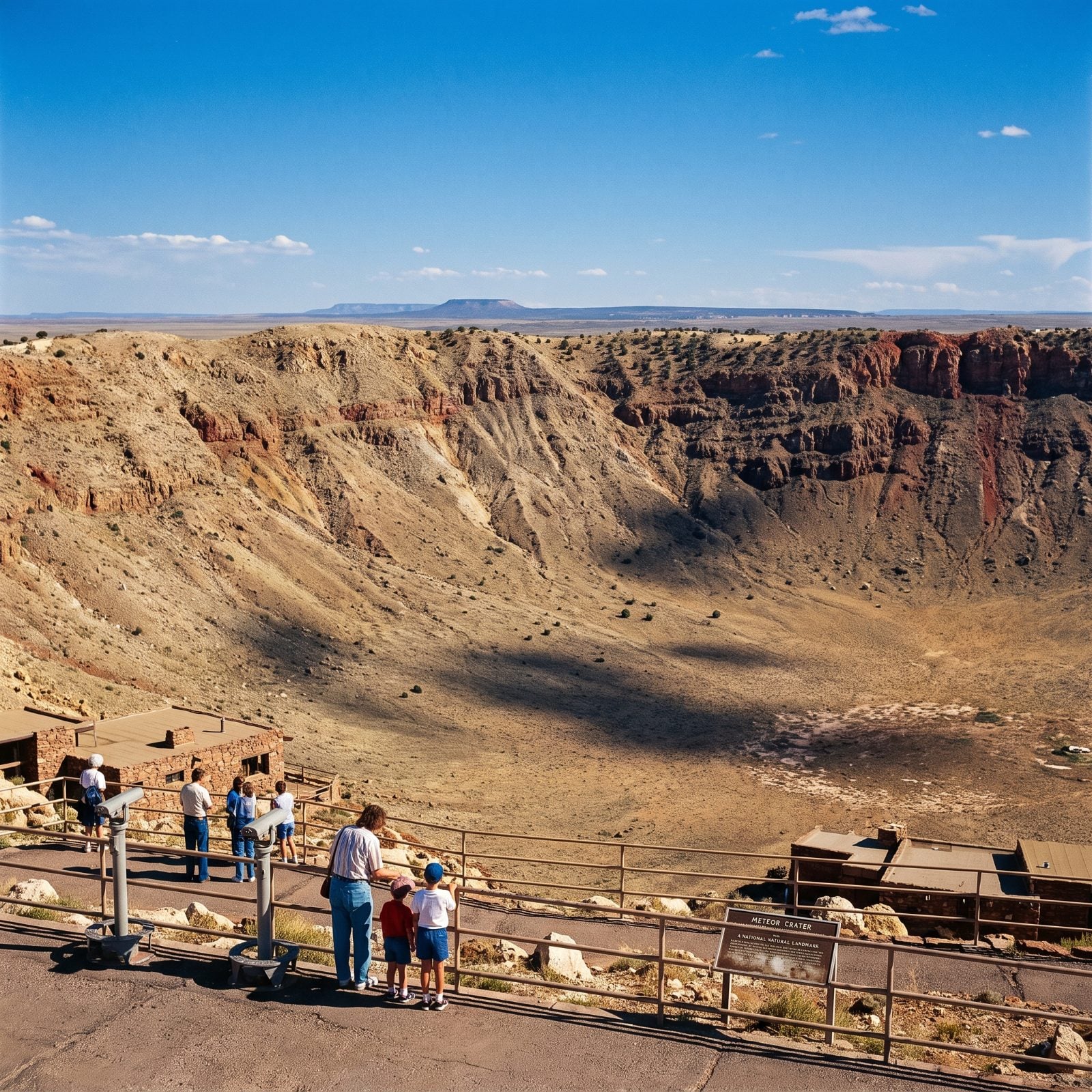 Meteor Crater near Winslow, Arizona, the vast impact site that became a defining stop on western family drives