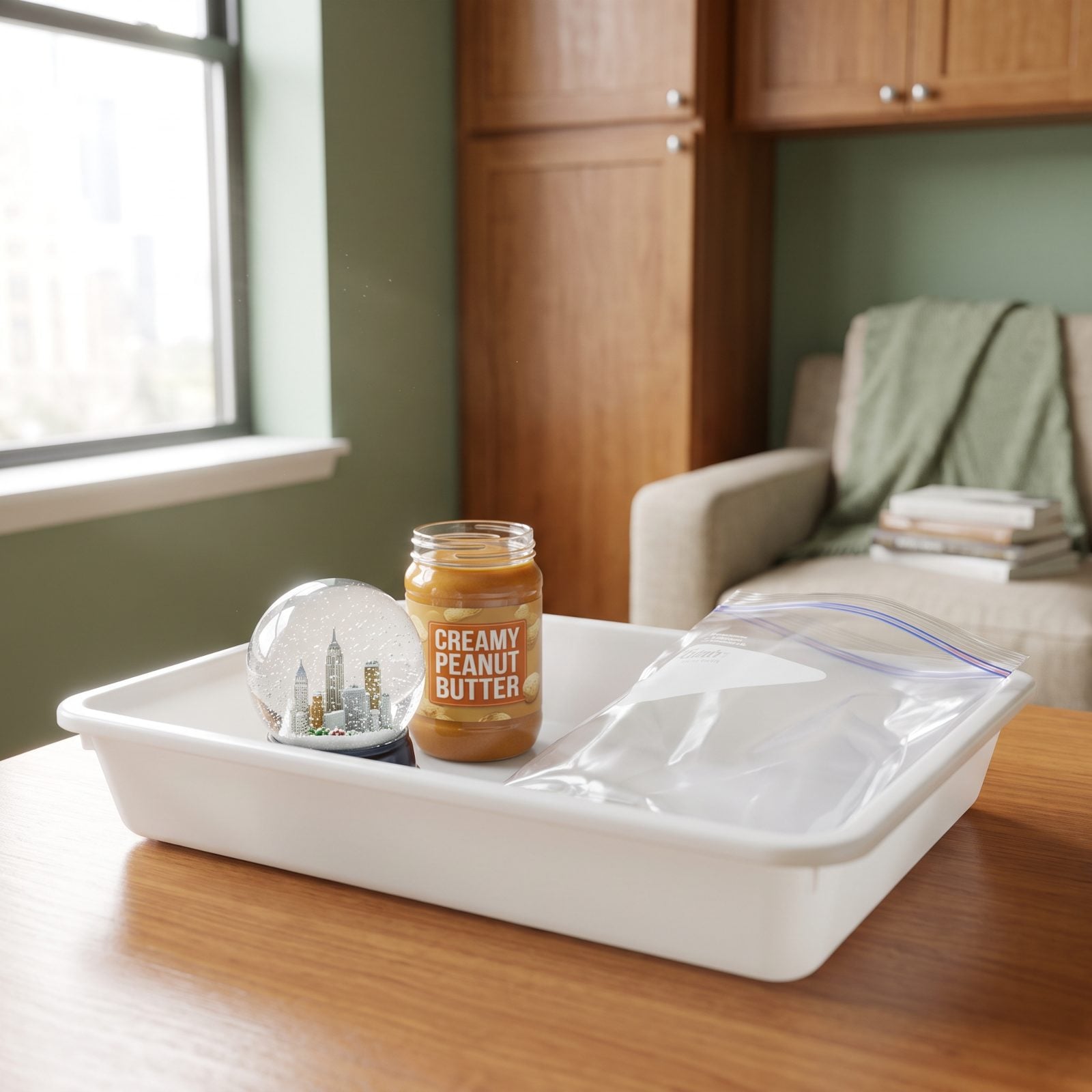 Mistaking Snow Globes and Spreadable Foods for Solid Items