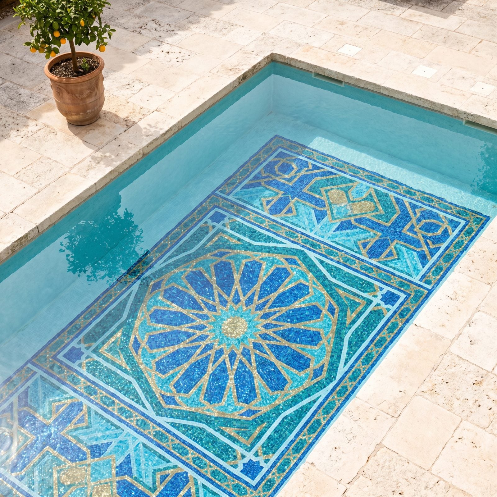 A Mosaic Floor You Can Read Through the Water