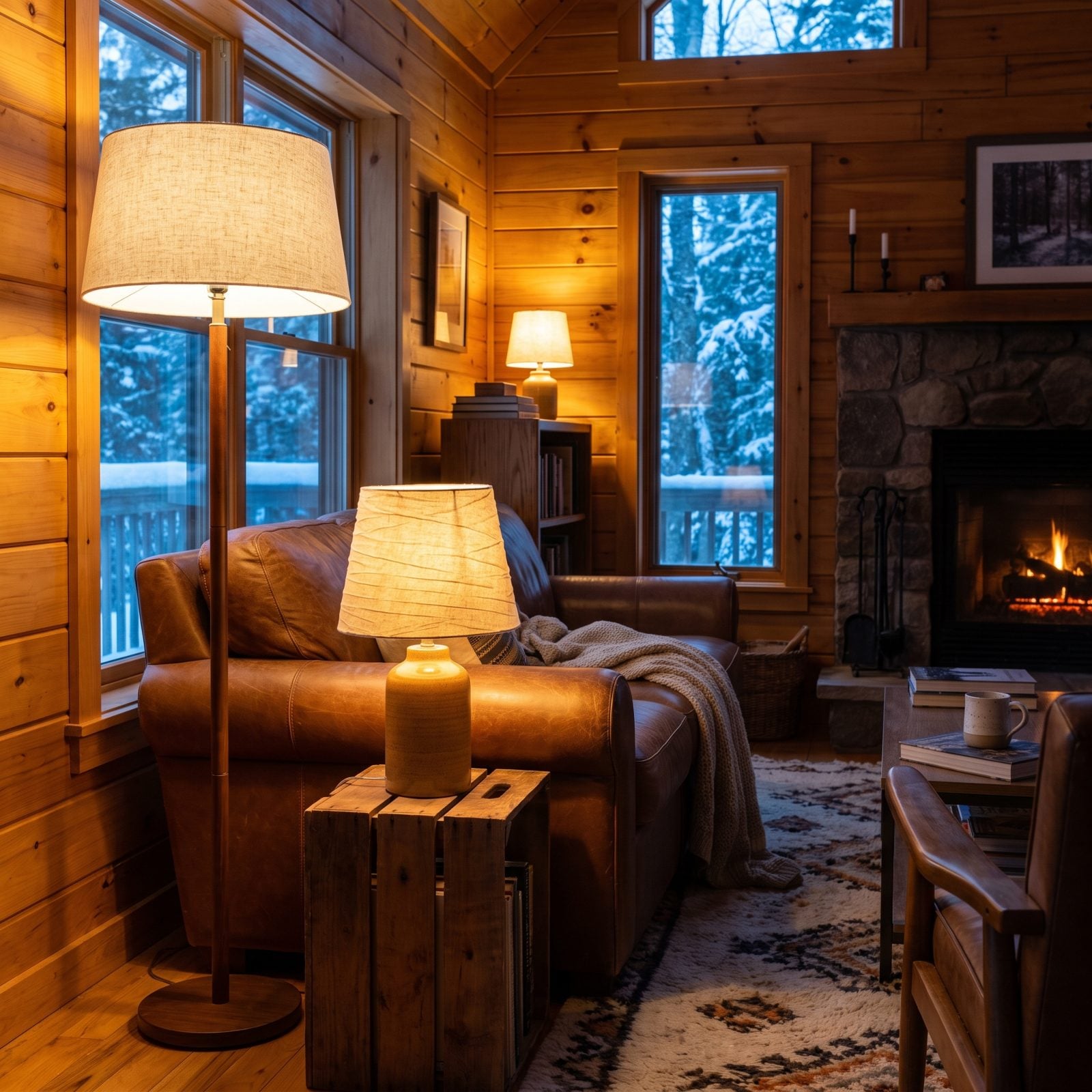 Multiple Low Lamps Instead of One Harsh Ceiling Fixture