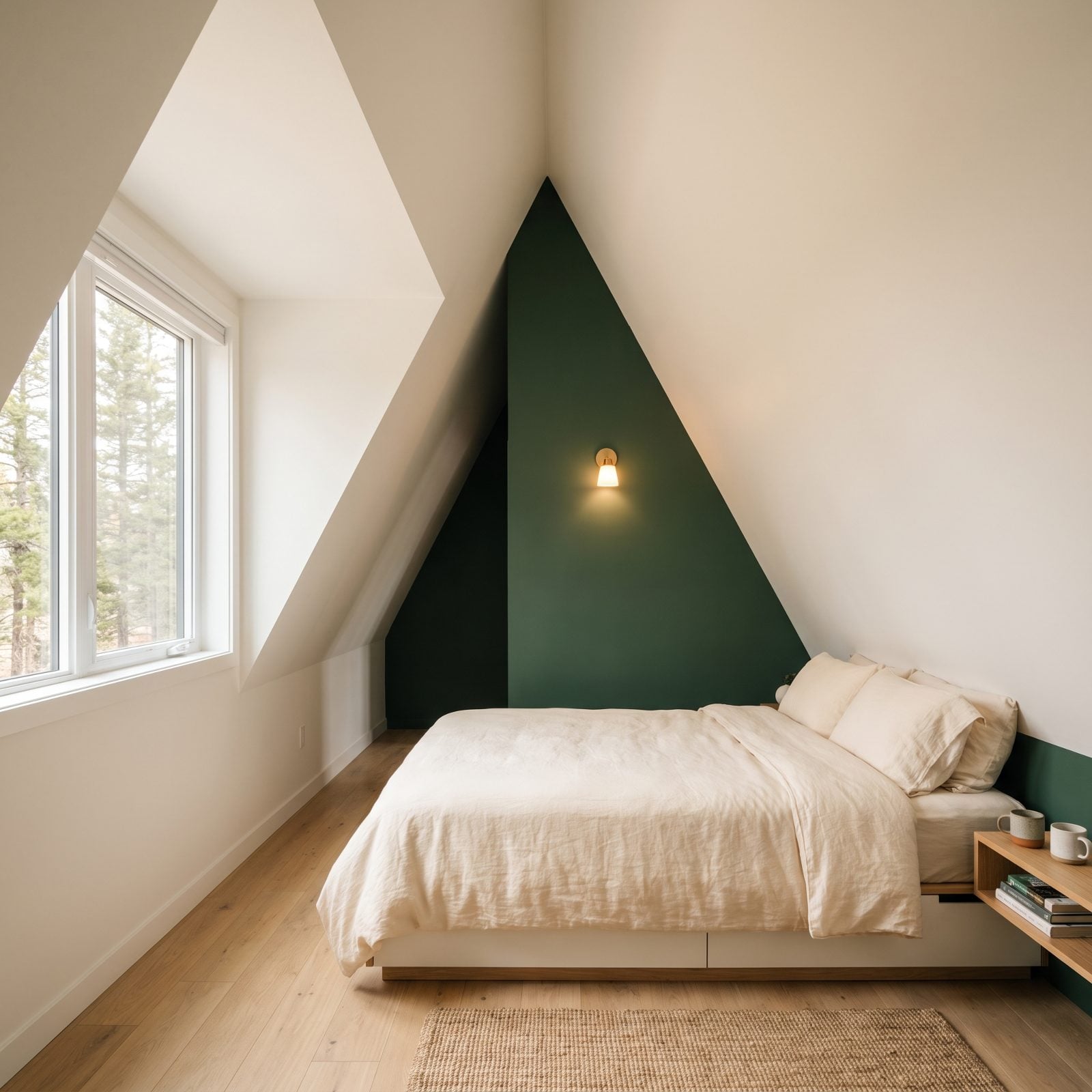 One Dark Accent Wall Creates Depth Without Enclosing the Room