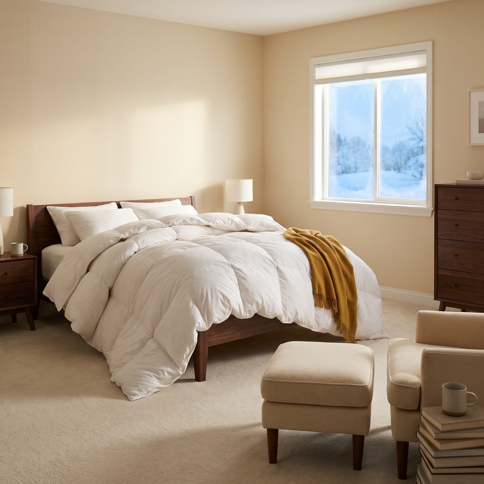 One Generous Duvet Instead of Competing Thin Blankets