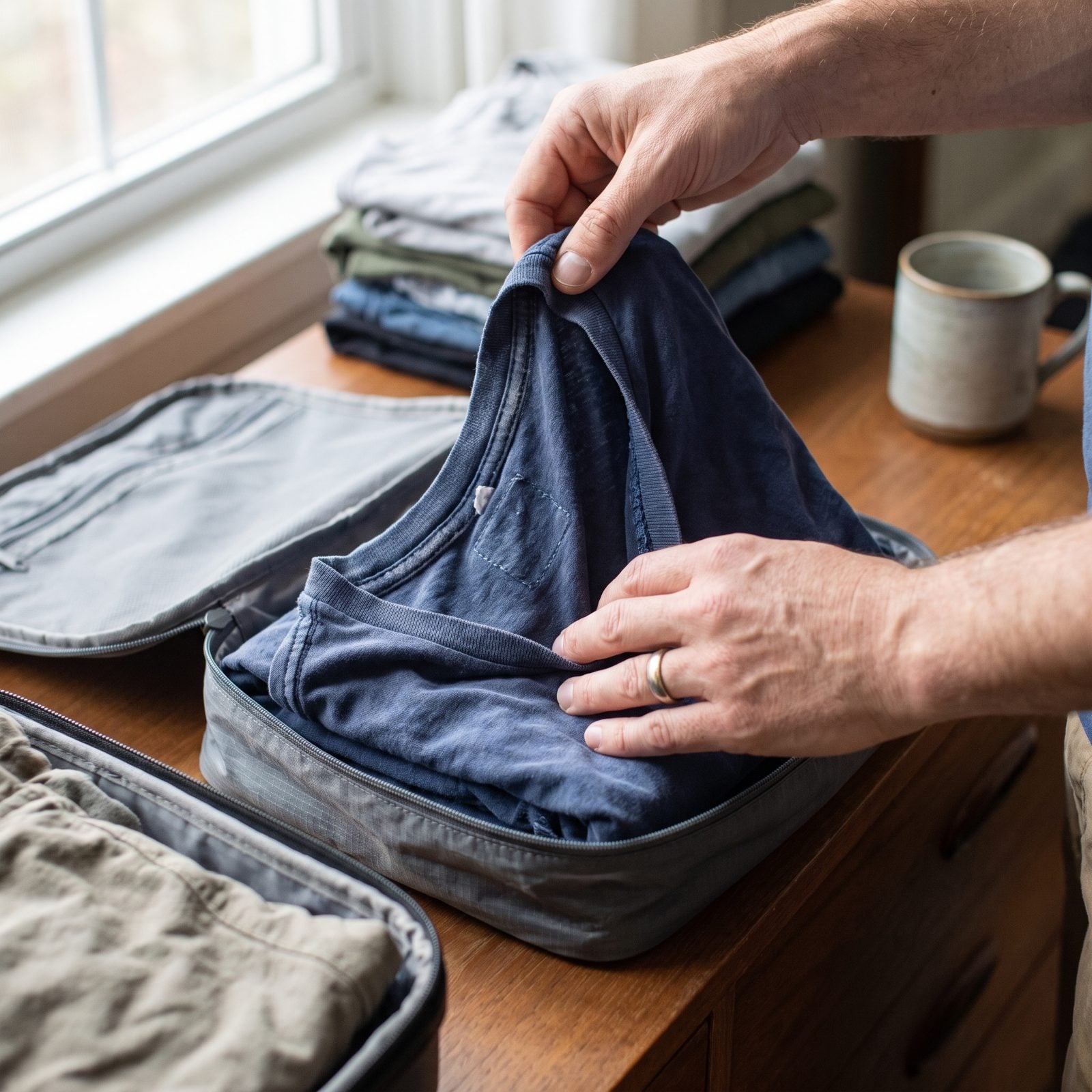 Packing Worn Clothes Inside Out
