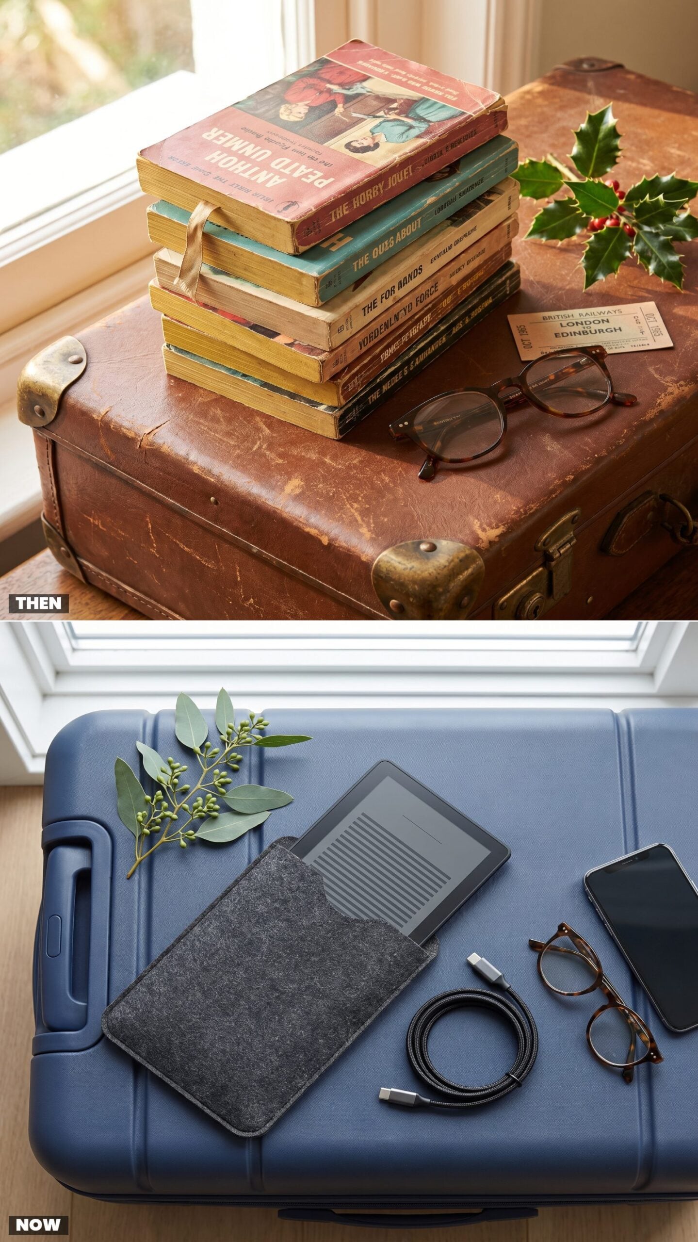 The Paperback Stack for the Journey vs. the E-Reader Sleeve