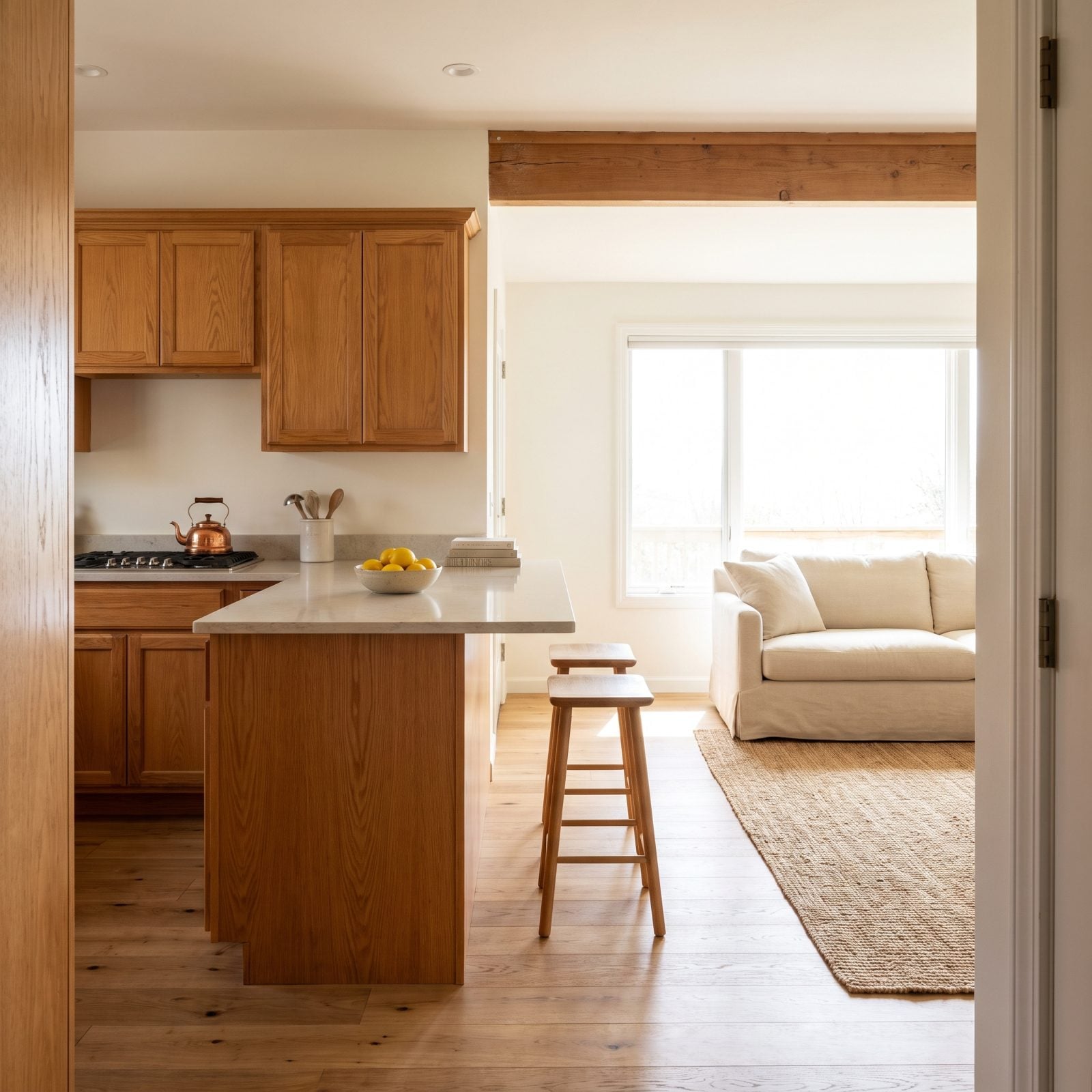 A Peninsula Replaces a Bulky Freestanding Island