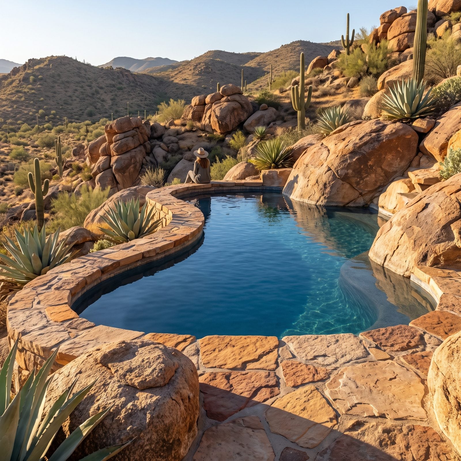 A Pool Edged in Stone Quarried Down the Road