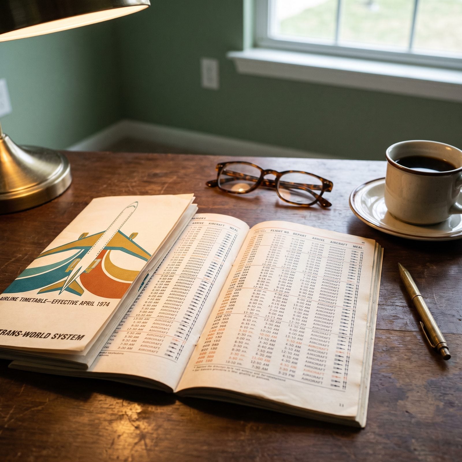 Printed Timetables Displaying Every Flight, Aircraft Type and Meal Service
