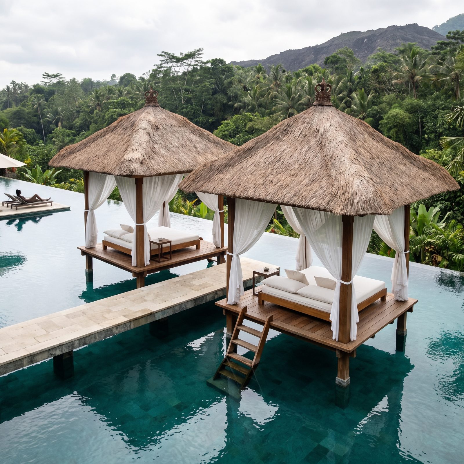 Private Cabanas Positioned Directly Over the Pool