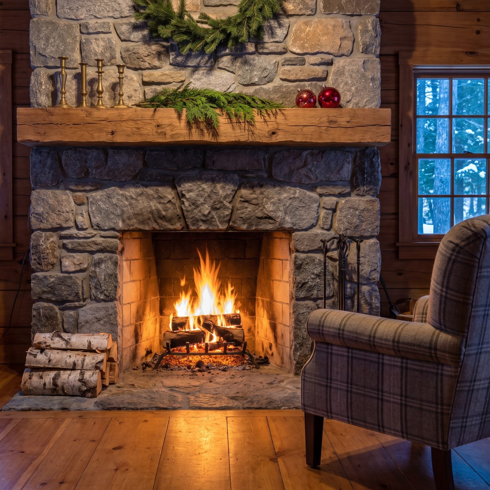 A Real Wood-Burning Hearth as the Visual Anchor