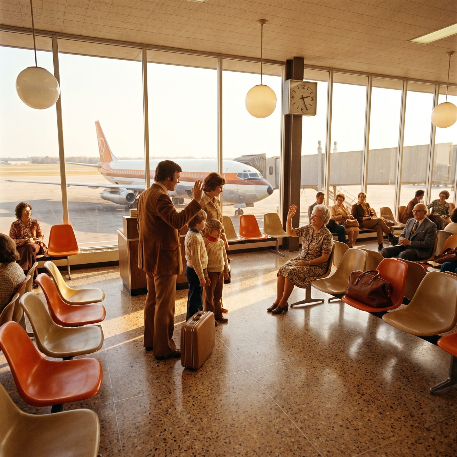 Relatives and Friends Accompanying Travelers All the Way to the Gate