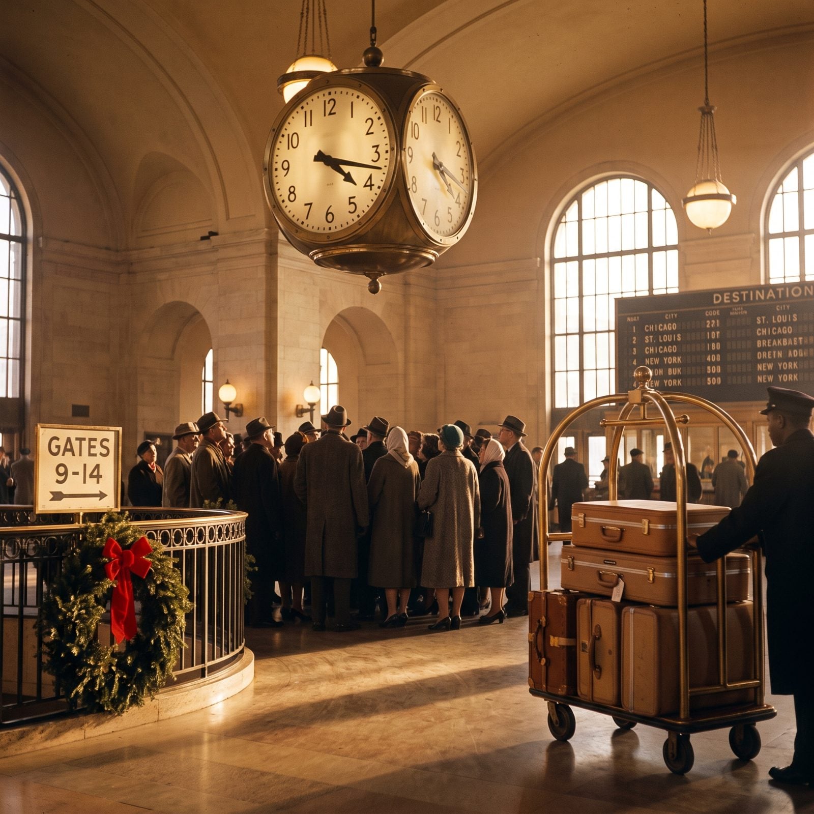 Relatives Waited Beneath Giant Analog Clocks Without Live Arrival Tracking