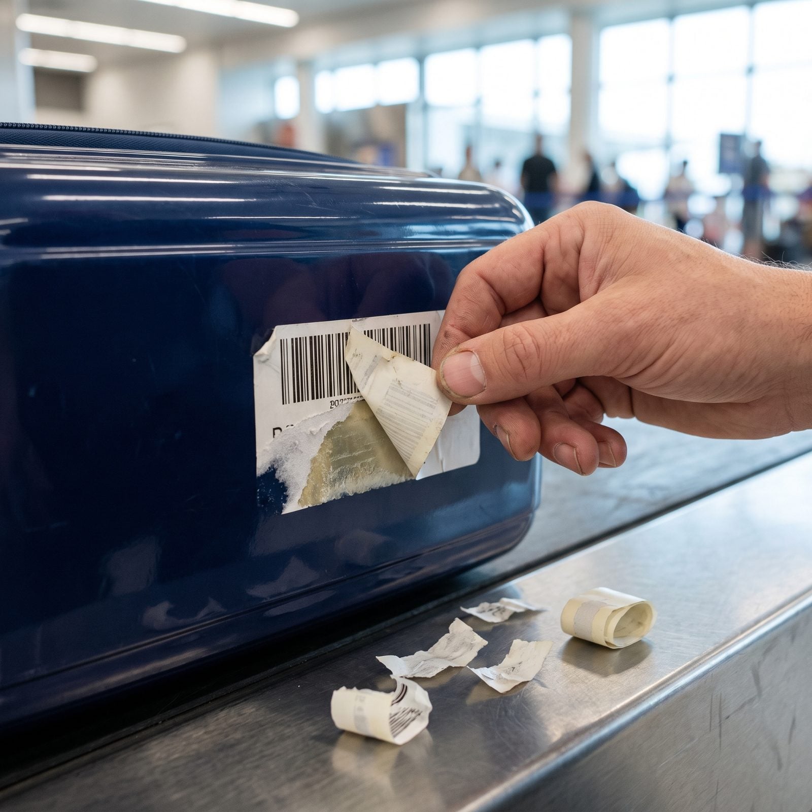 Remove Every Old Barcode Sticker From Checked Luggage