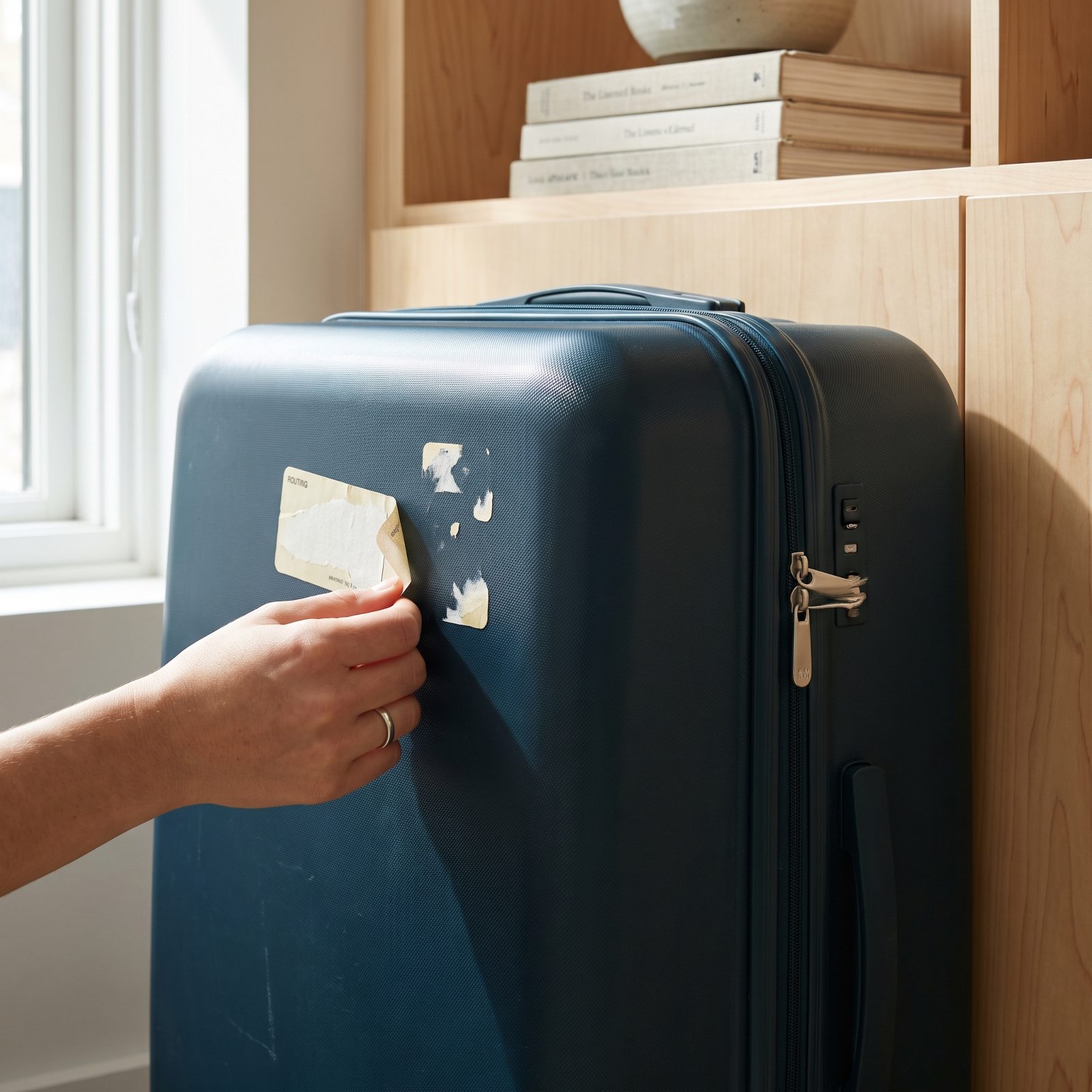 Remove Old Routing Stickers From Luggage
