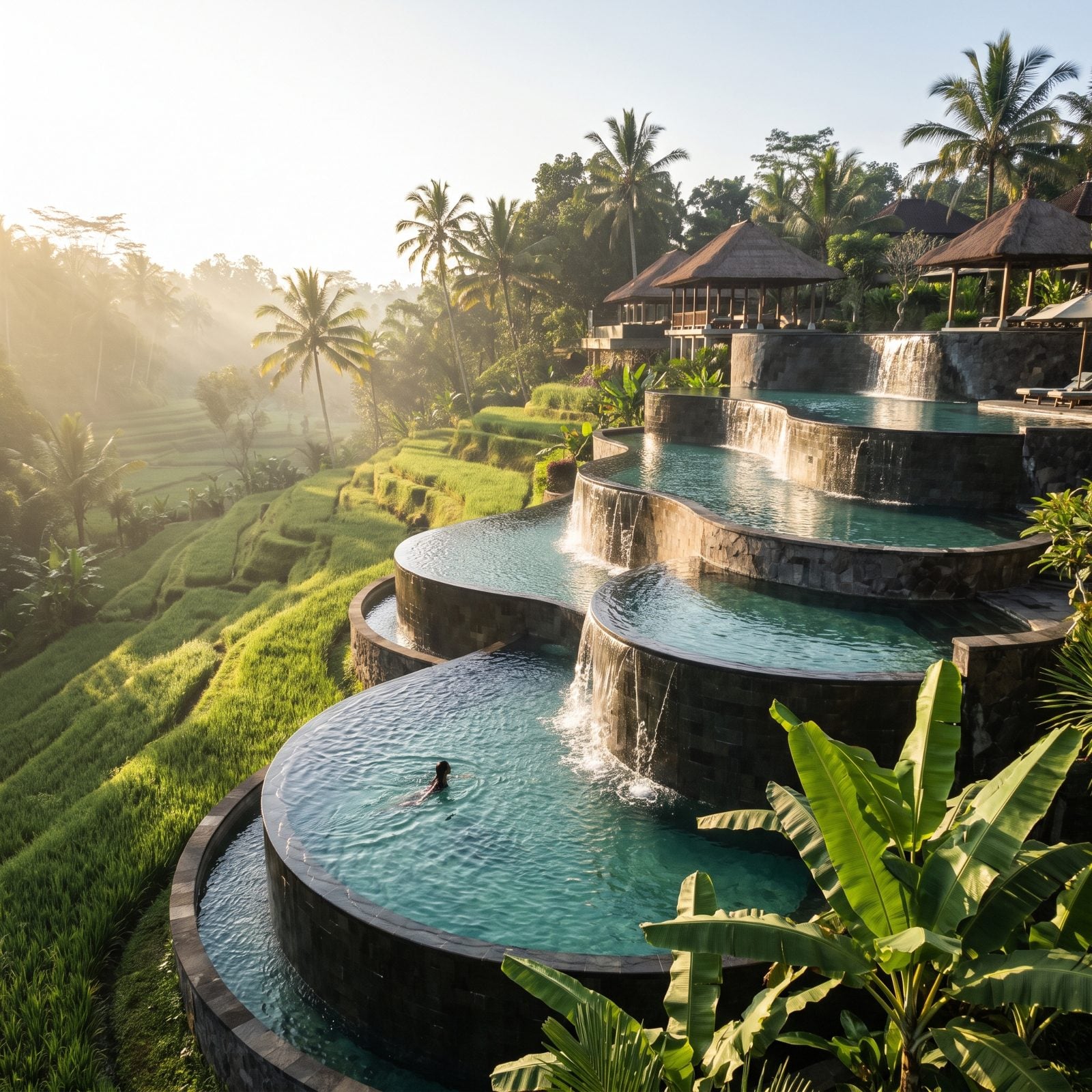 A Rice-Terrace Pool Following the Land's Contours