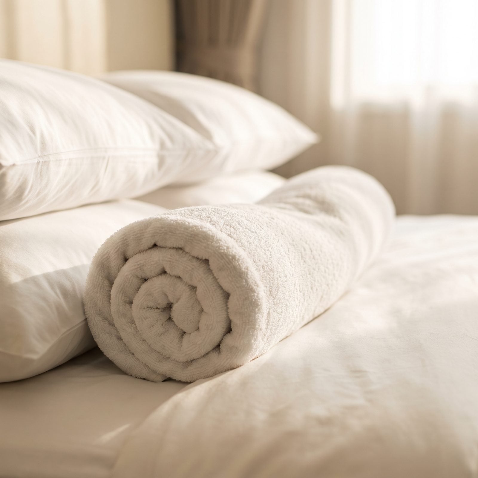 Roll a Bath Towel Into a Custom Neck Bolster