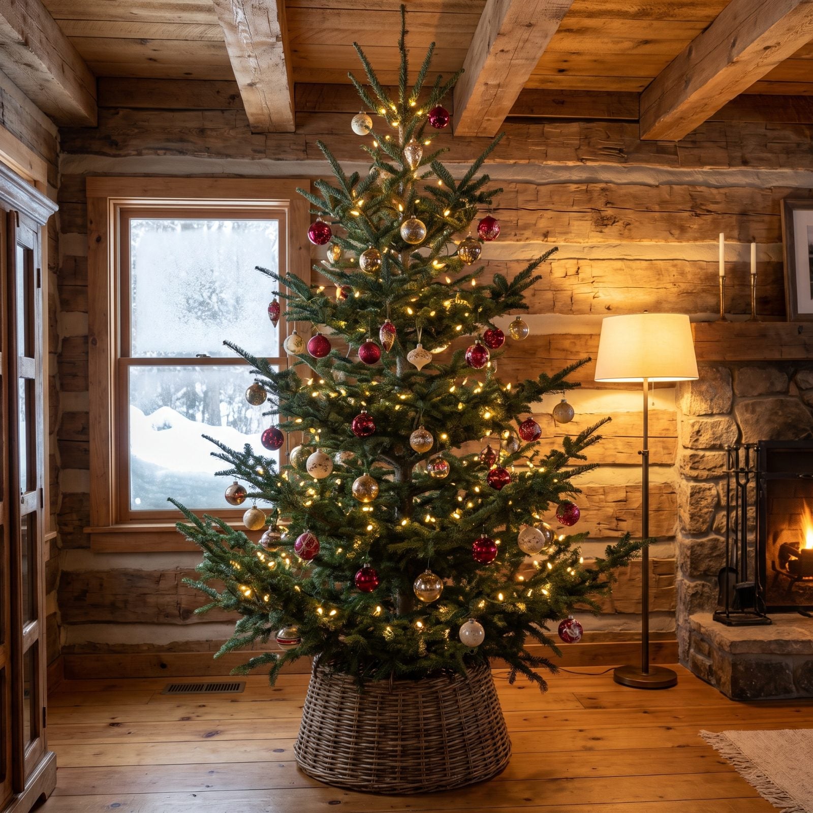 A Room-Scaled, Forest-Cut Tree With Naturally Uneven Branches